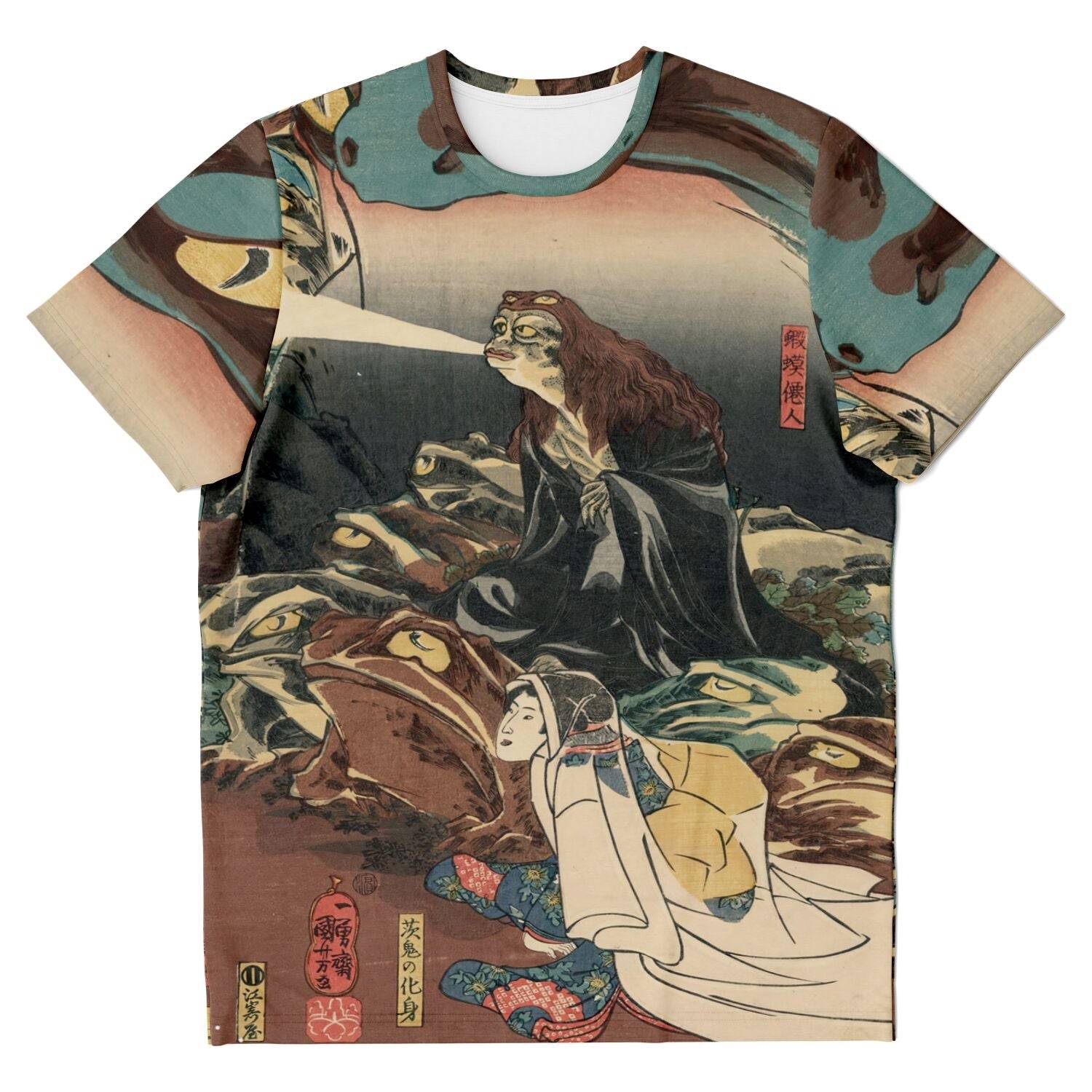 Gama Sennin Frog Magic | Kuniyoshi Utagawa Ukiyo-e Toad Masterpiece | Edo Period Japan All-Over-Print T-Shirt