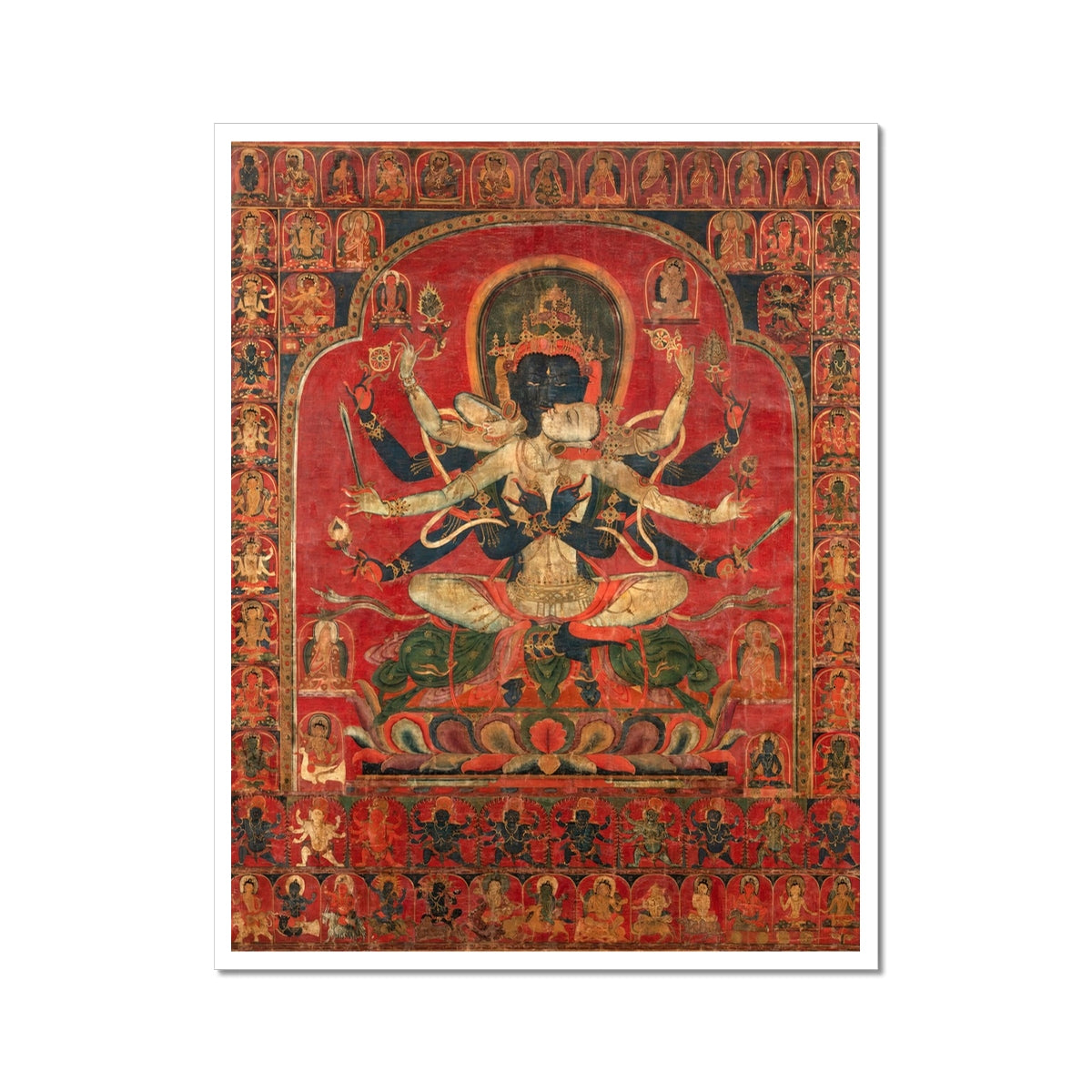 Guhyasamaja Esoteric Tibetan Buddhist Deity w Consort Sparshavajri | Tantric Left Hand Path Fine Art Print