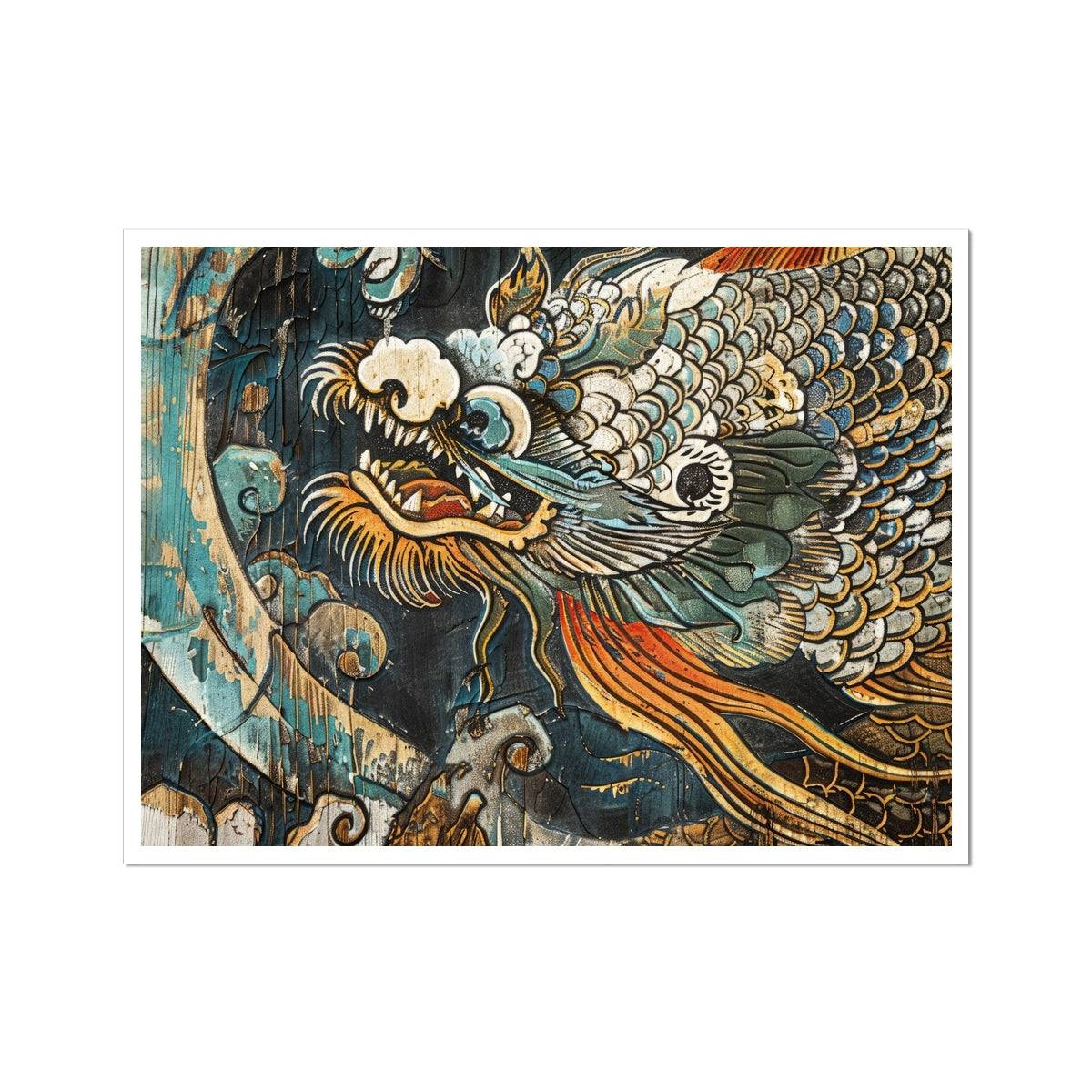 Tanin'iver: The Blind Dragon of Kabbalah | Evil, Occult Force, Serpent Snake Graffiti | Urban Street Art, Cyberpunk Fine Art Print