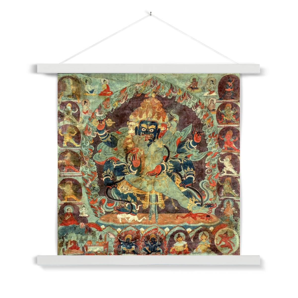 Mahachakra Vajrapani Thangka (Bodhisattva & Buddhist Deity) | Tibetan Protector from Negativity | Sacred Sexuality Fine Art Print w Hanger