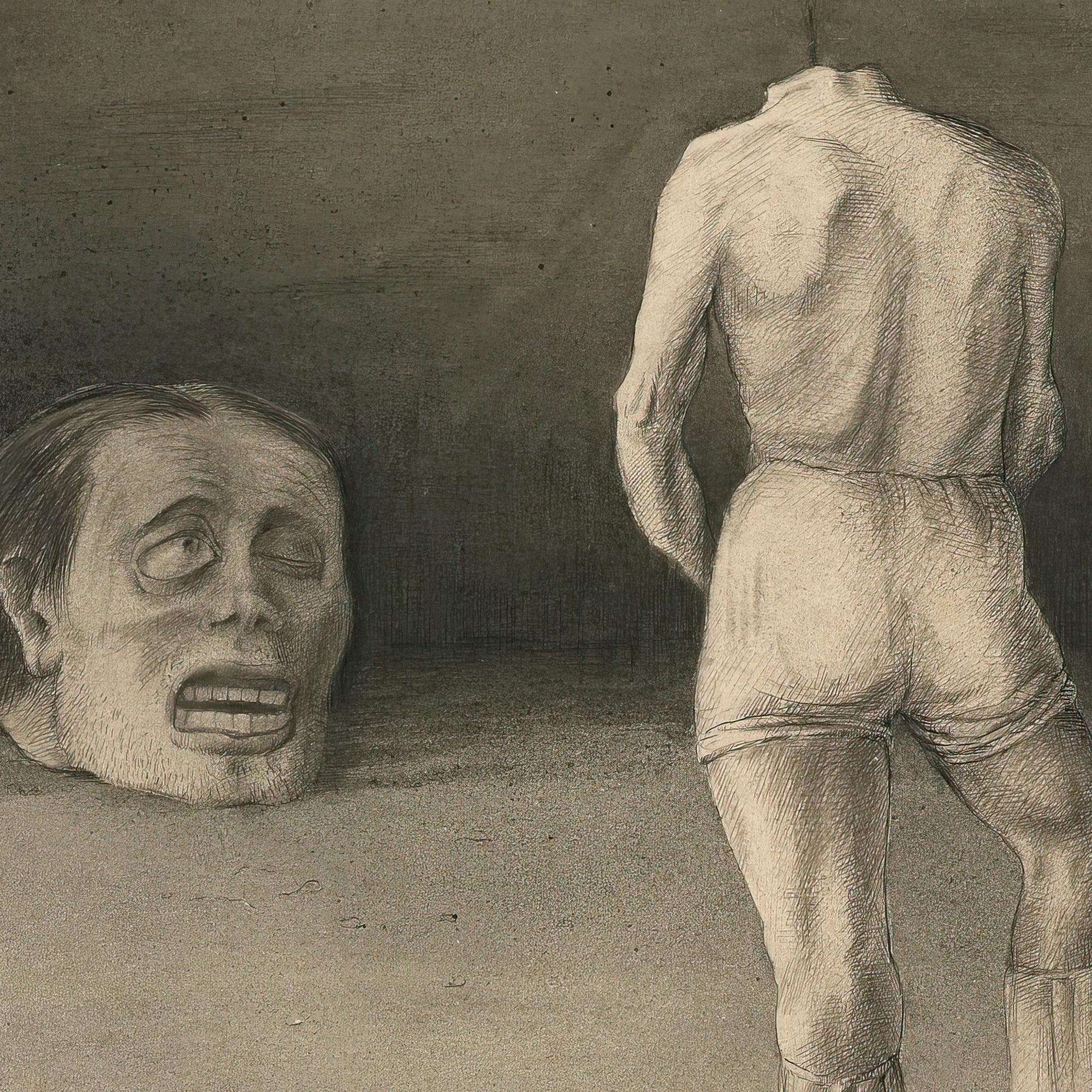 Alfred Kubin: Self Reflection, Mysterious Symbolist Art | Surreal Gothic Expressionist Fantasy Art | Strange Macabre Vintage Giclée Fine Art Print - Sacred Surreal