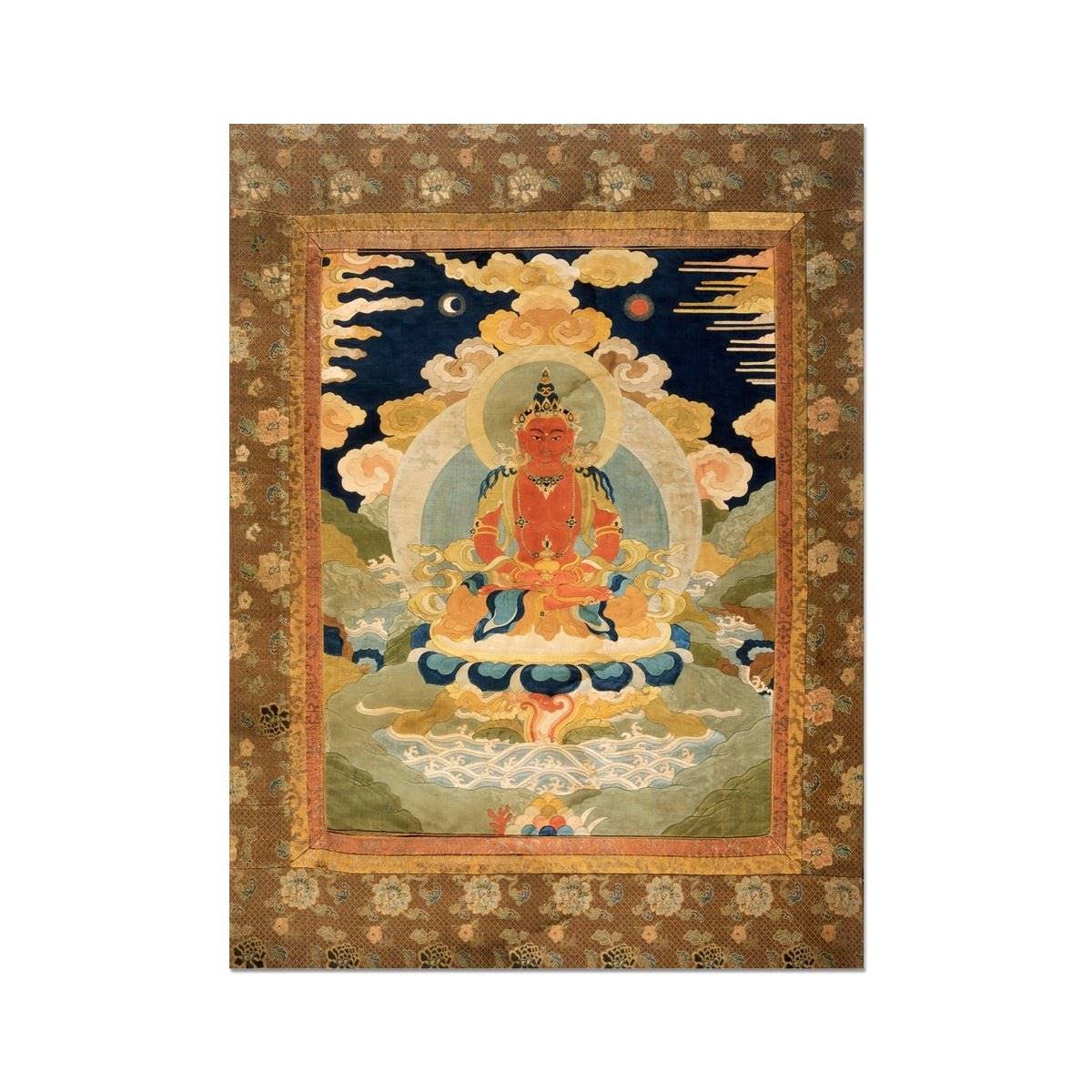 Amitabha (Amitayus), the Bodhisattva of Limitless Life, Tibetan Antique Fine Art Print - Sacred Surreal