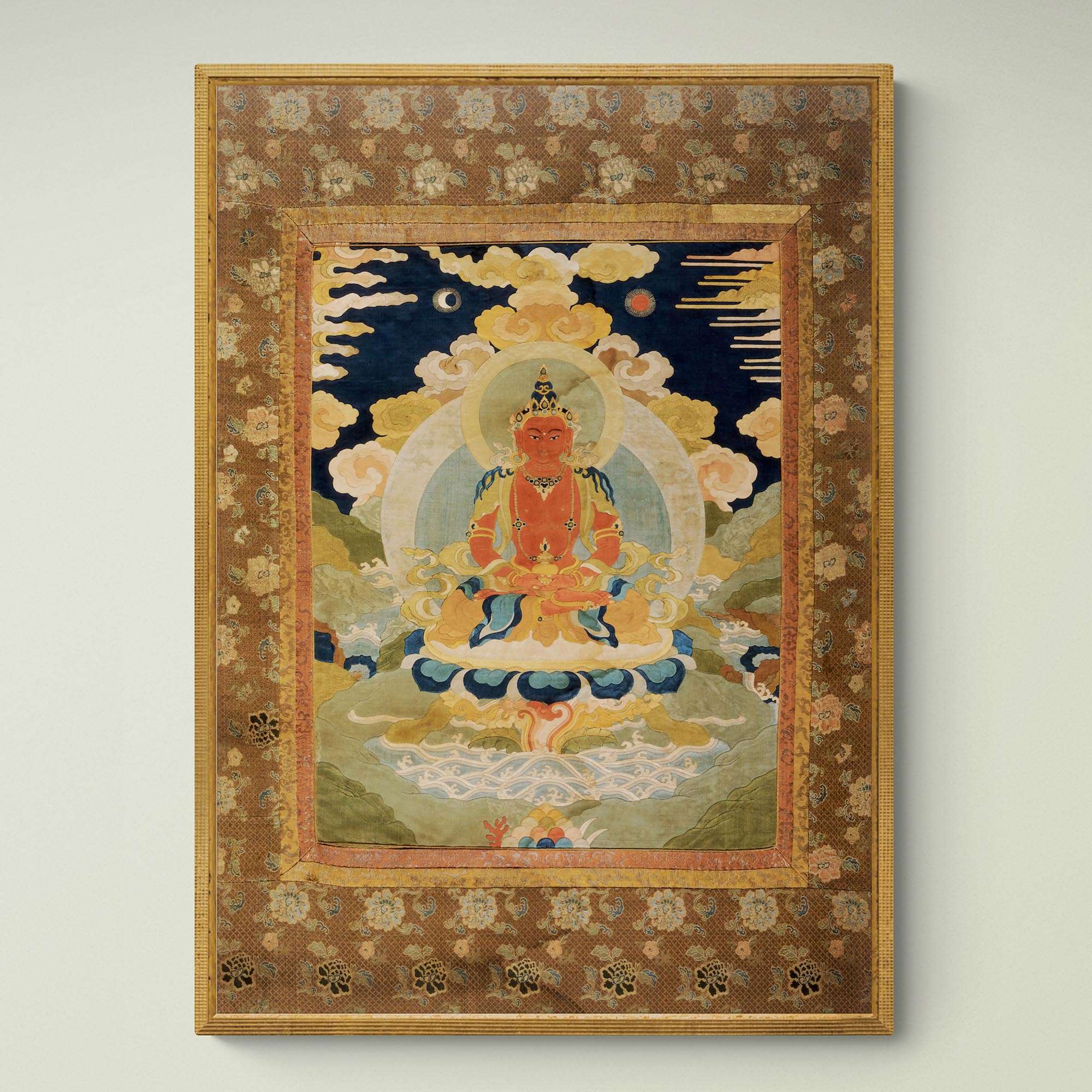 Amitabha (Amitayus), the Bodhisattva of Limitless Life, Tibetan Antique Fine Art Print - Sacred Surreal