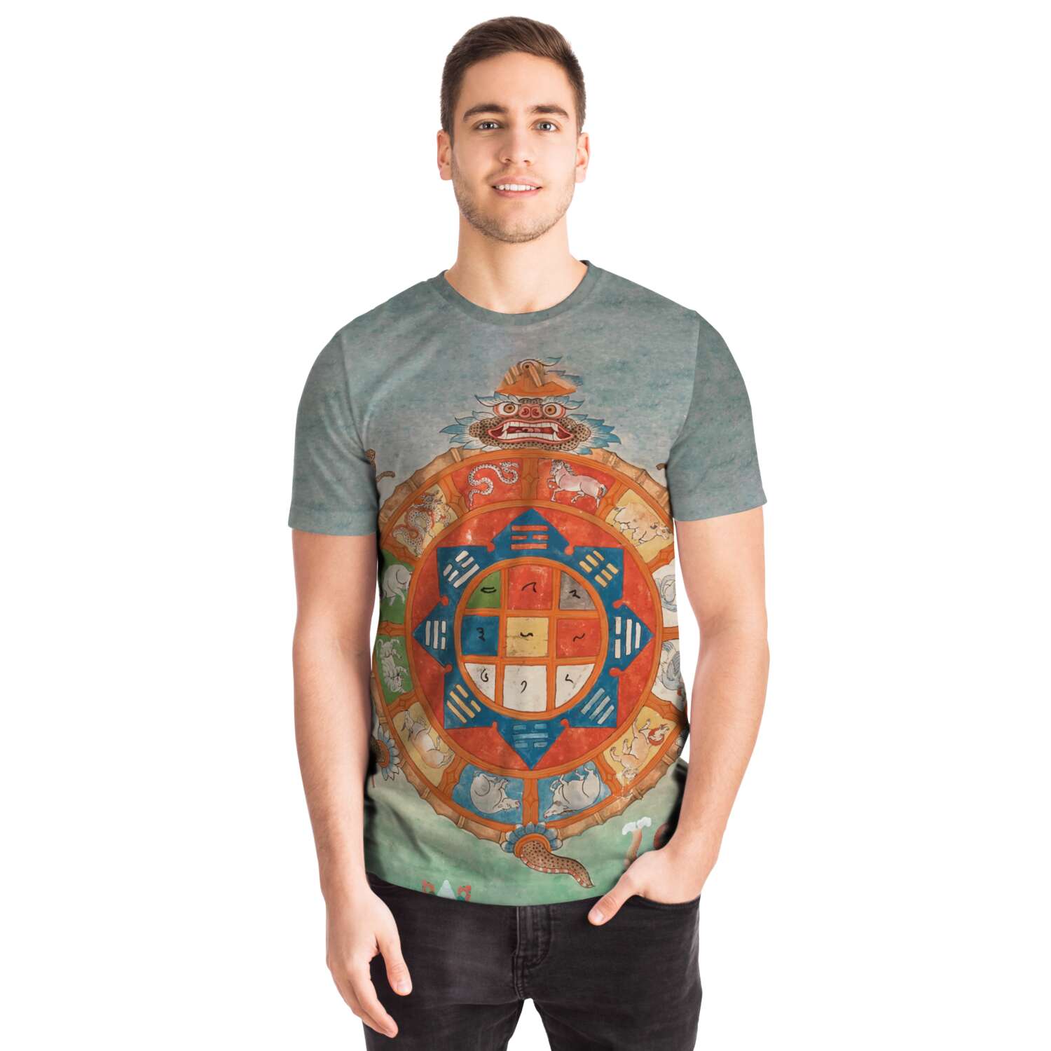 Antique Tibetan Turtle Cosmological Divination Vintage T-Shirt Graphic Tee