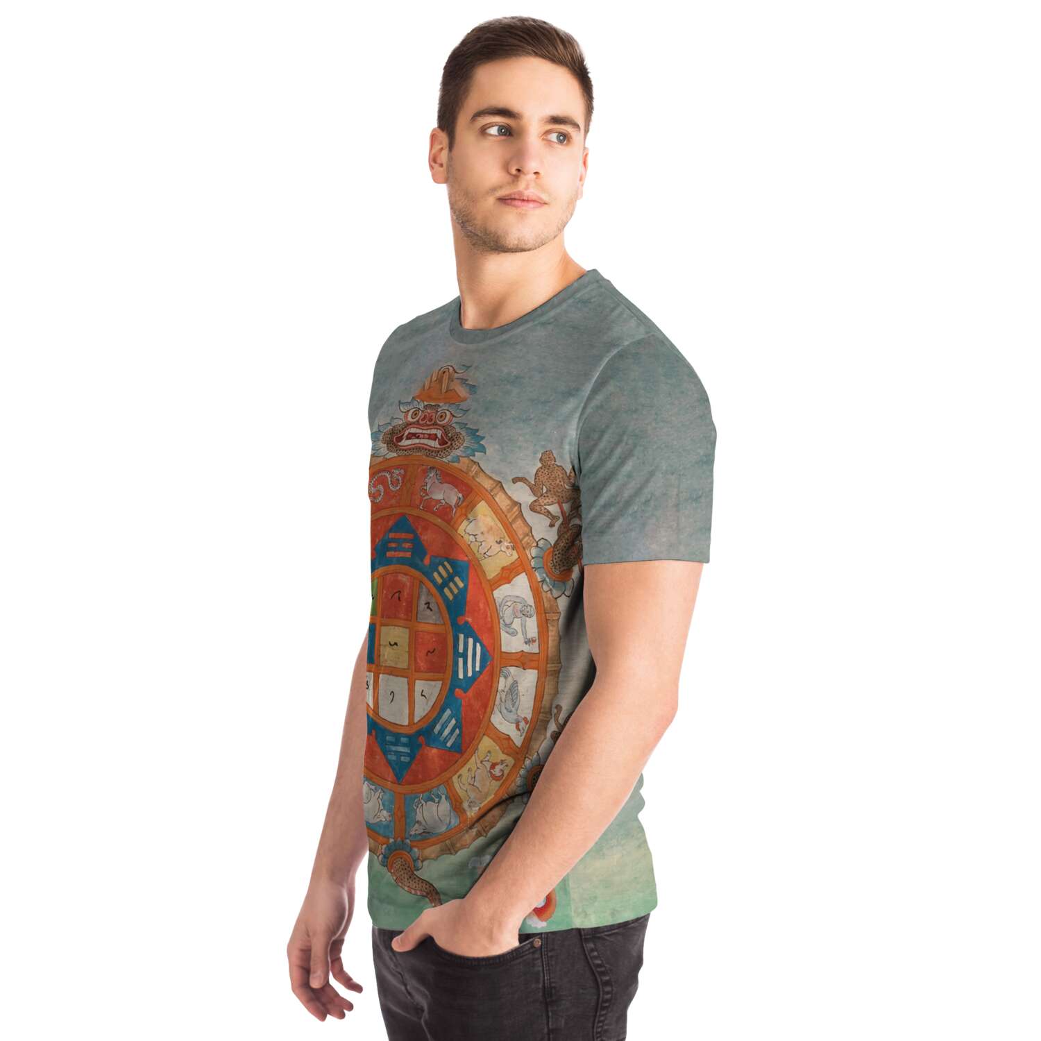 Antique Tibetan Turtle Cosmological Divination Vintage T-Shirt Graphic Tee