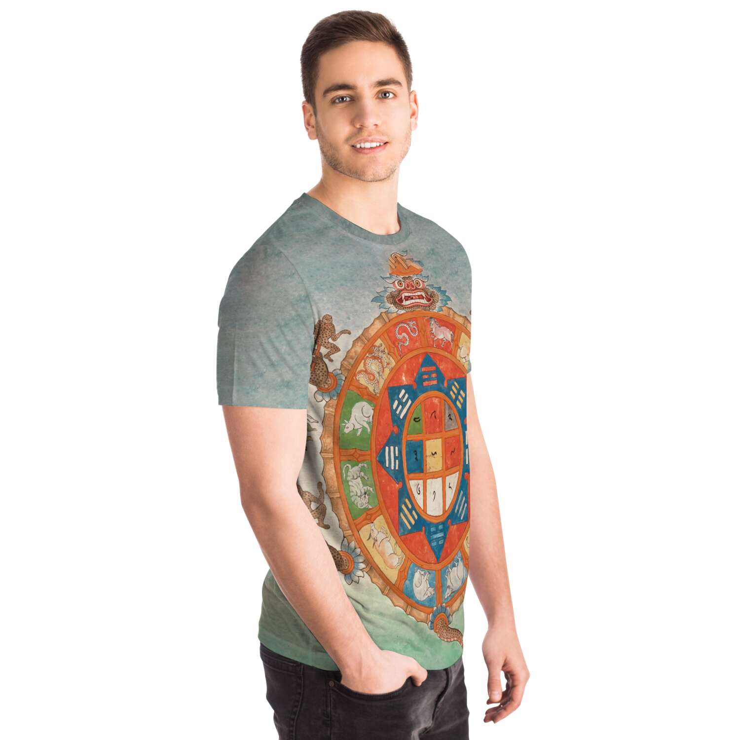 Antique Tibetan Turtle Cosmological Divination Vintage T-Shirt Graphic Tee