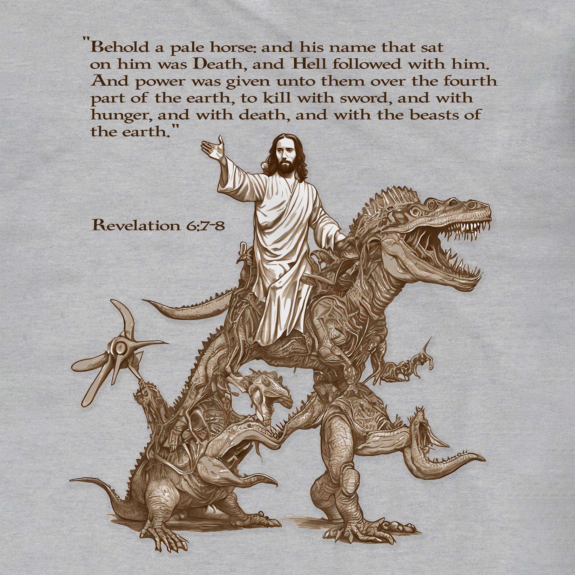 Armageddon: Wrathful Jesus Returns with His Alien Army, The Second Coming, Apocalypse Graphic Art T-Shirt - Sacred Surreal