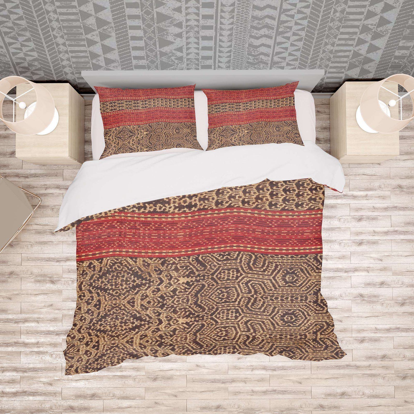 Bedding Set, Dayak Indonesian Ikat Design - Sacred Surreal
