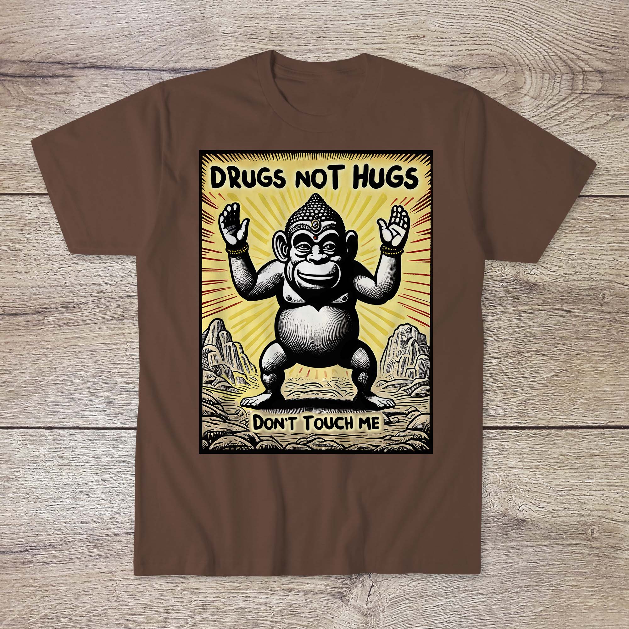 Psychedelic Drugs (Not Hugs), Antisocial Sarcastic Offensive Morbid Dark Humor Mental Health (Don't Touch Me) Tshirt