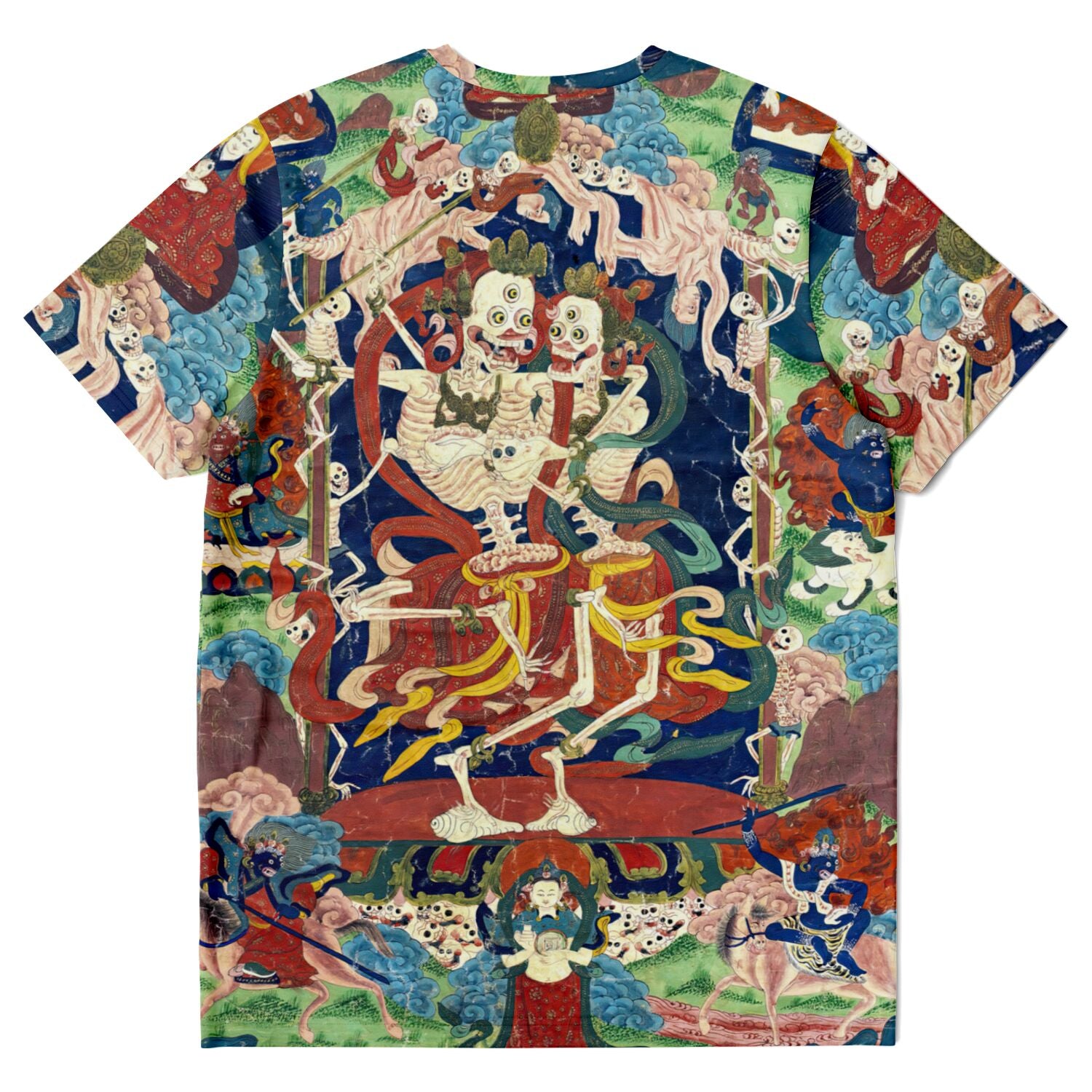 Citipati Skeleton Deity | Tibetan Buddhist Lords of the Cemetery | Dance of Death Graphic Art T-Shirt