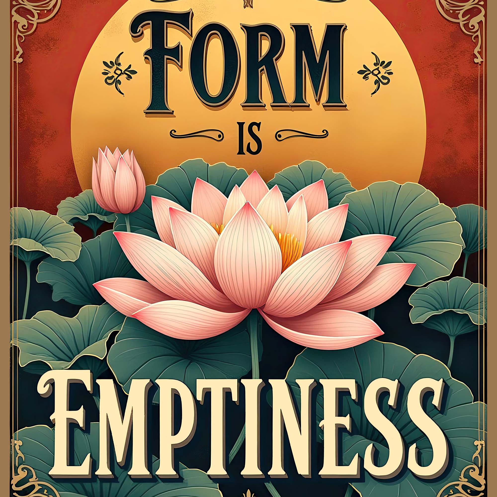 Form Is Emptiness: Zen Buddhist Heart Sutra Quote | Lotus Sutra, Dharma Wisdom | Emptiness Void Nirvana Gift Art T-Shirt