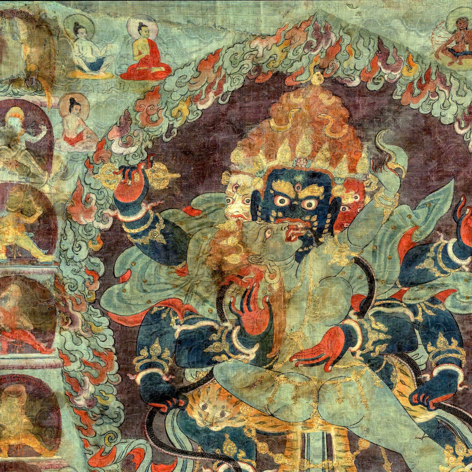 Mahachakra Vajrapani Thangka (Bodhisattva & Buddhist Deity) | Tibetan Protector from Negativity | Sacred Sexuality Fine Art Print w Hanger