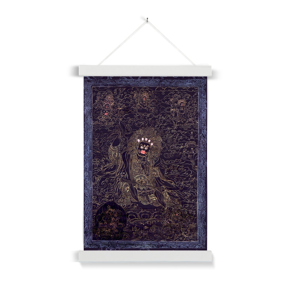 Cobalt and Gold Mahakala Fine Art Print with Hanger