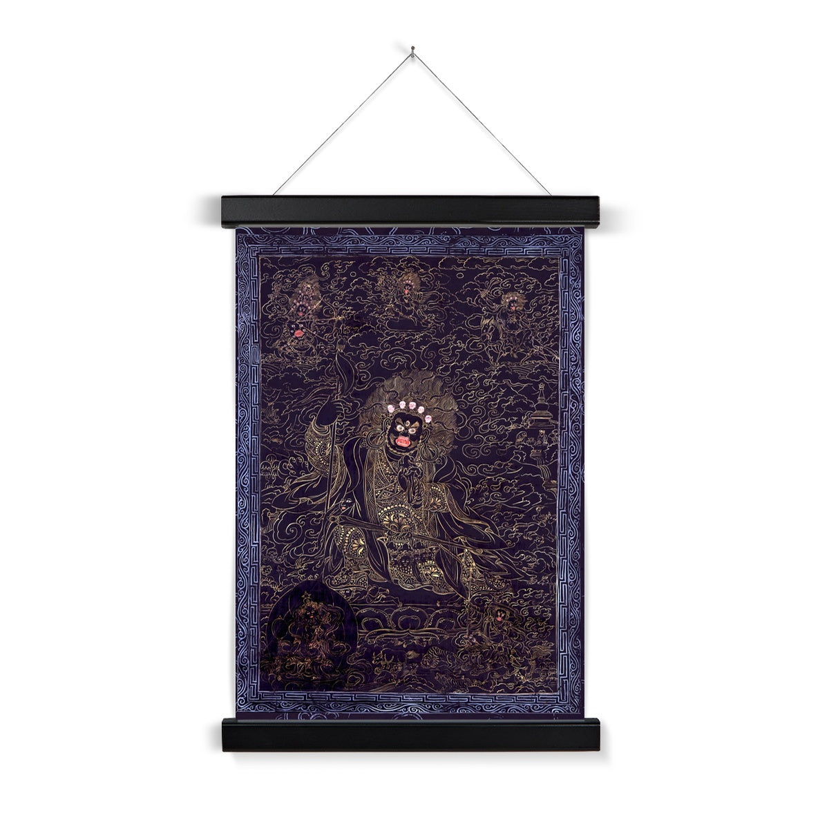 Cobalt and Gold Mahakala Fine Art Print with Hanger