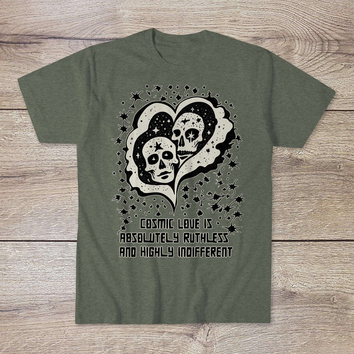 Cosmic Love Is Ruthless | Psychonaut Gift | Psychedelic Indifferent Universe | Lilly, Leary, McKenna | DMT Dark Skull Art TShirt