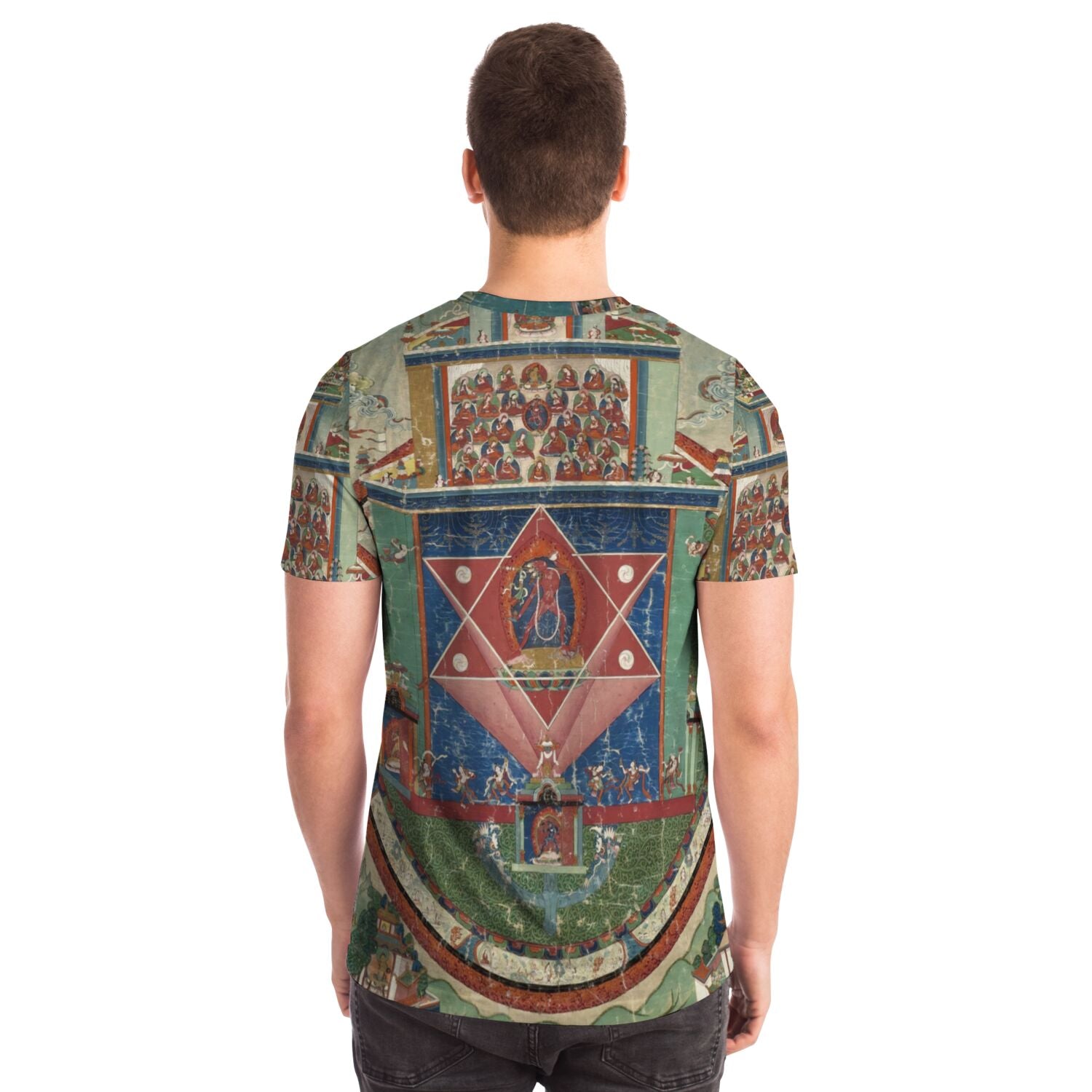 Dakini Vajrayogini | Supreme Female Tantric Deity | Tibetan Buddhist Sacred Geometry Mandala Thangka All-Over-Print Tshirt