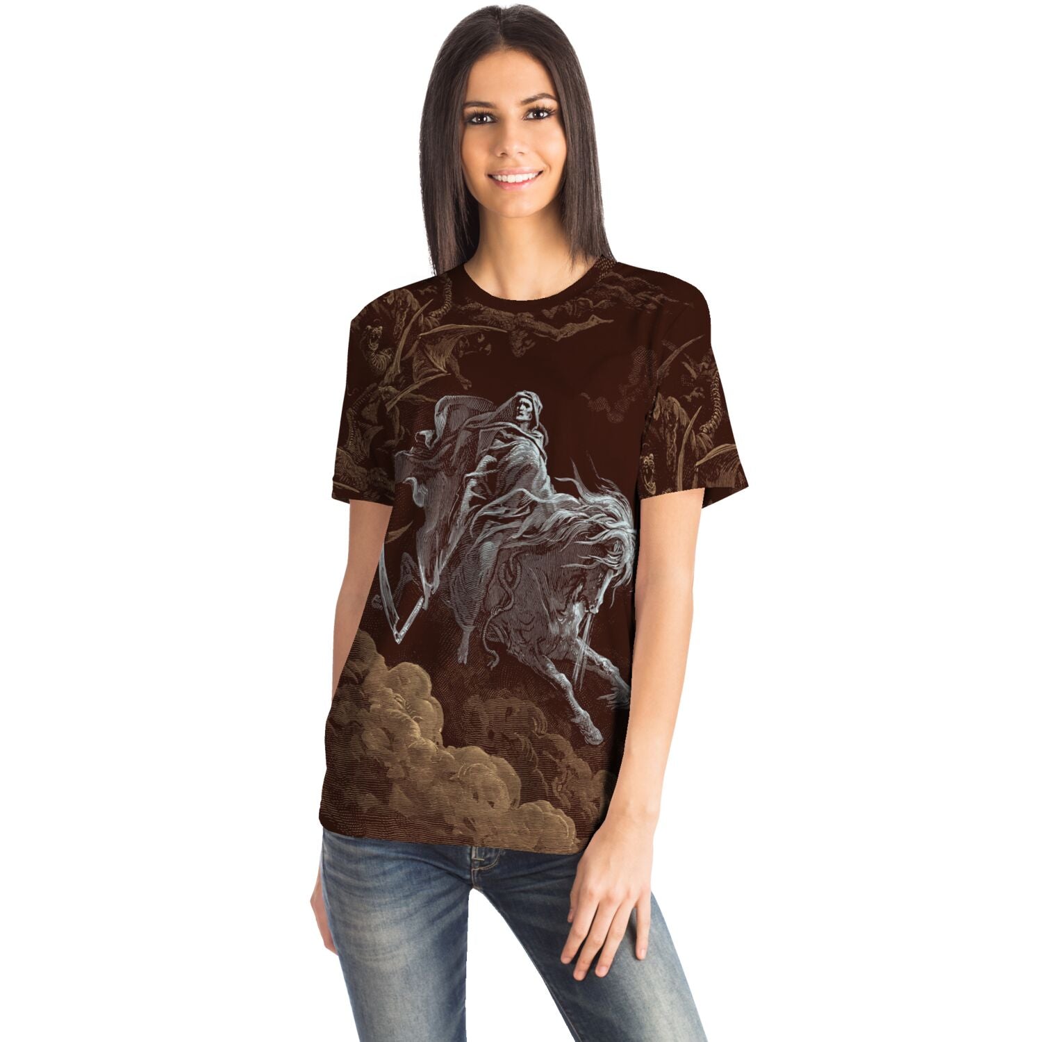 Death on a Pale Horse by Gustave Dore | Apocalypse, Revelations, Armageddon | Four Horsemen, Demonic Graphic Art T-Shirt