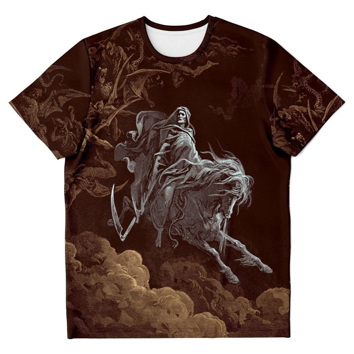 Death on a Pale Horse by Gustave Dore | Apocalypse, Revelations, Armageddon | Four Horsemen, Demonic Graphic Art T-Shirt