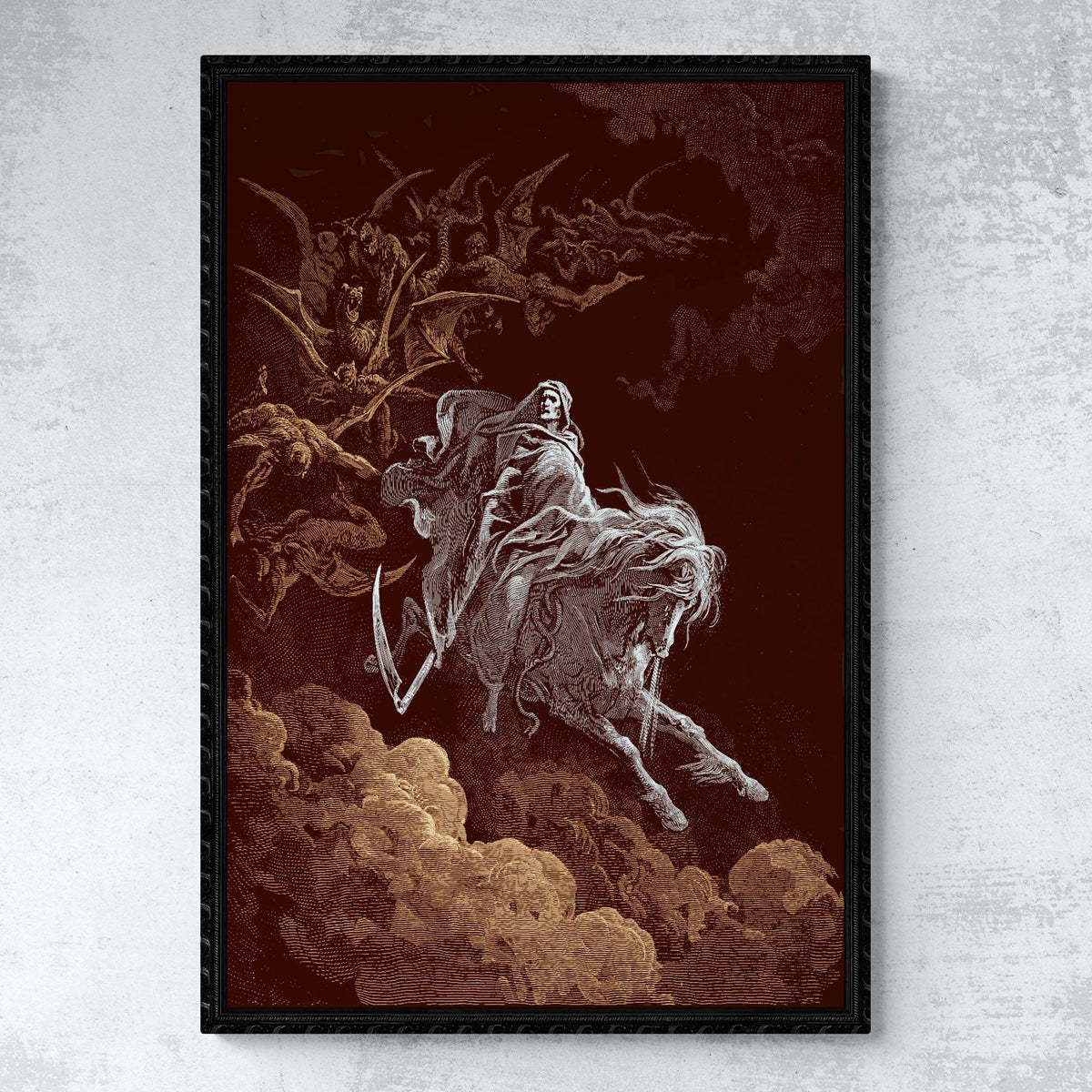 Death On A Pale Horse, Gustave Dore | Apocalypse, Revelations, 666, Seventh Seal | Four Horsemen Biblical Prophecy Fine Art Print