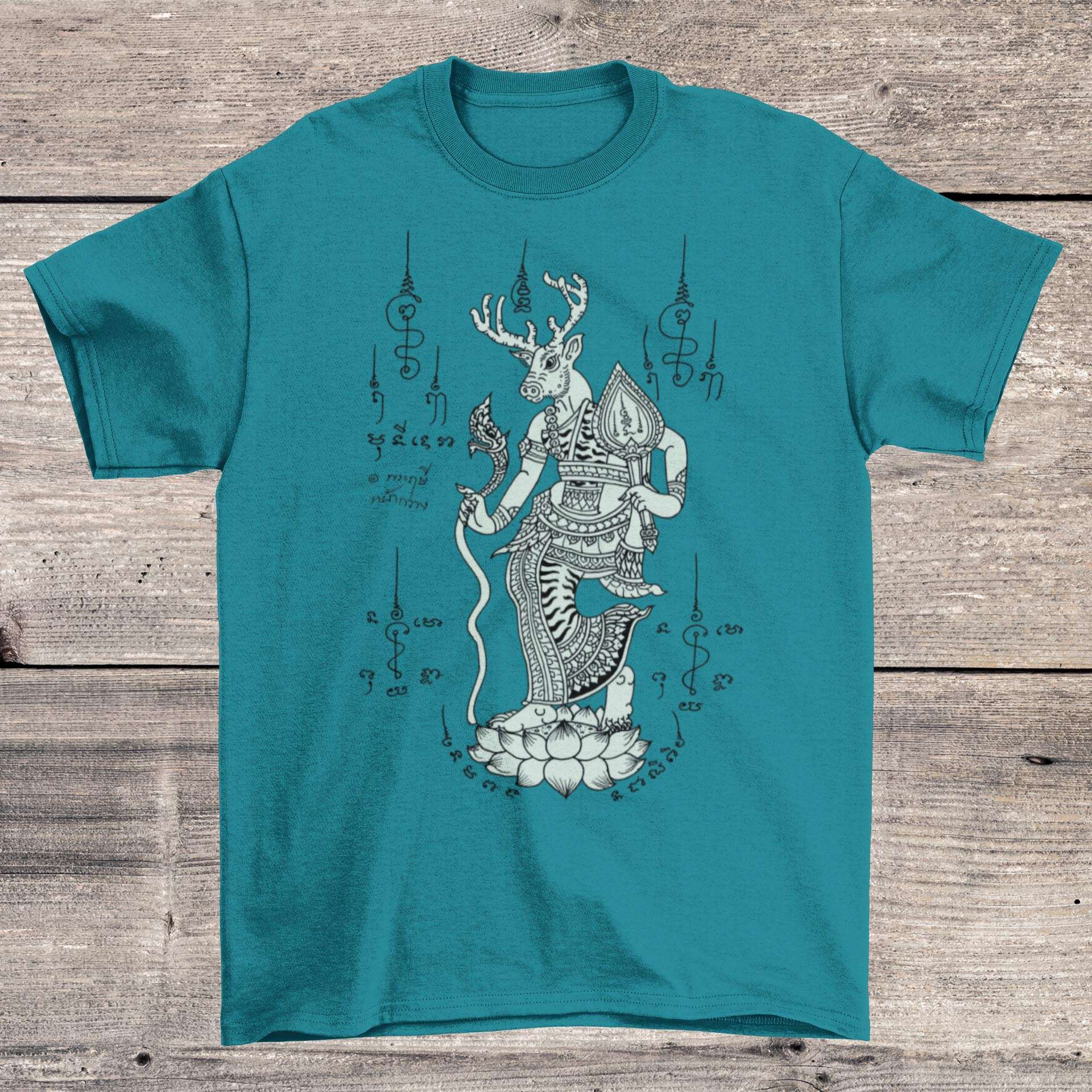 Deer-Headed Thai Hermit God, Lersi Kalaikote, Forest Protector, Fertility and Abundance Graphic Art T-Shirt