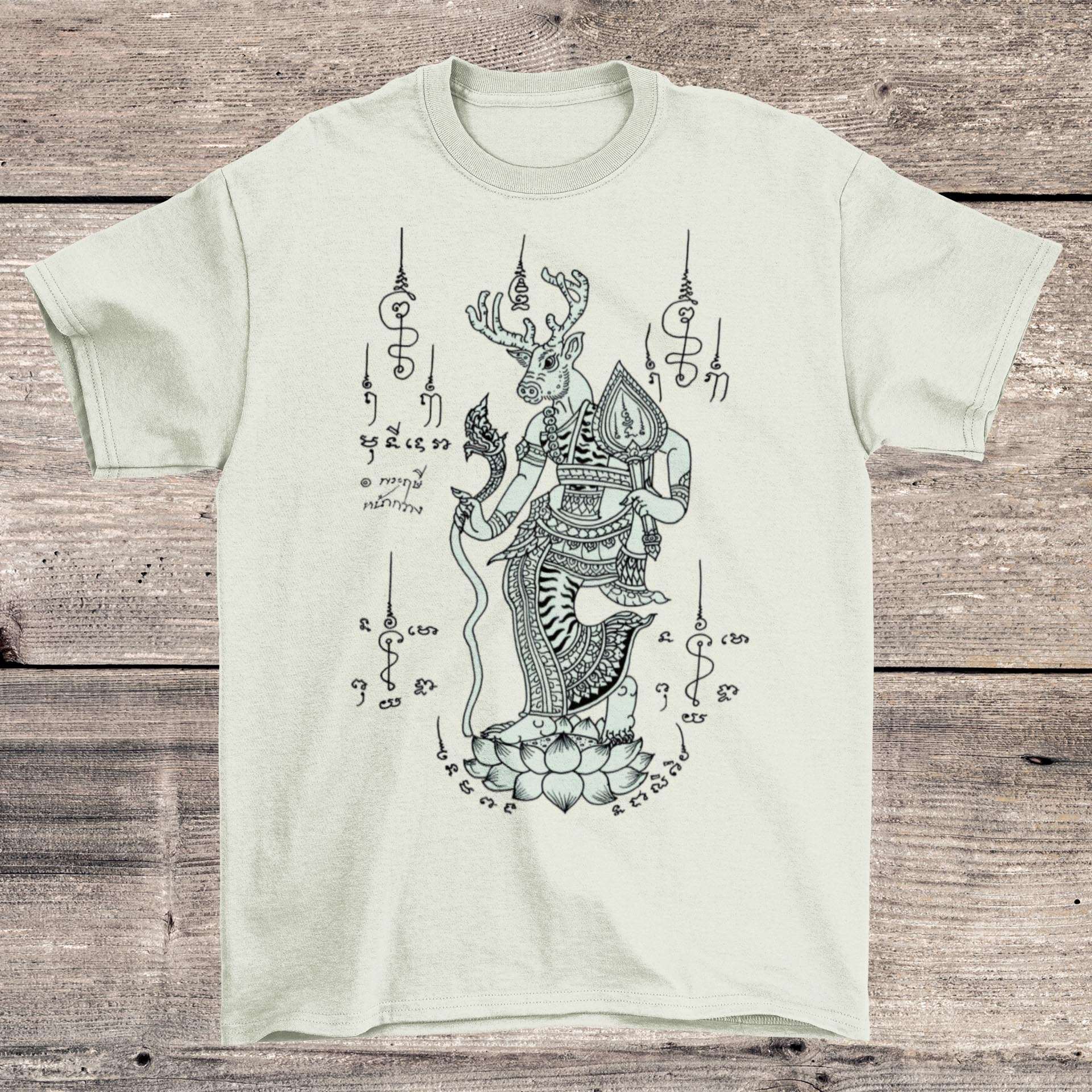 Deer-Headed Thai Hermit God, Lersi Kalaikote, Forest Protector, Fertility and Abundance Graphic Art T-Shirt