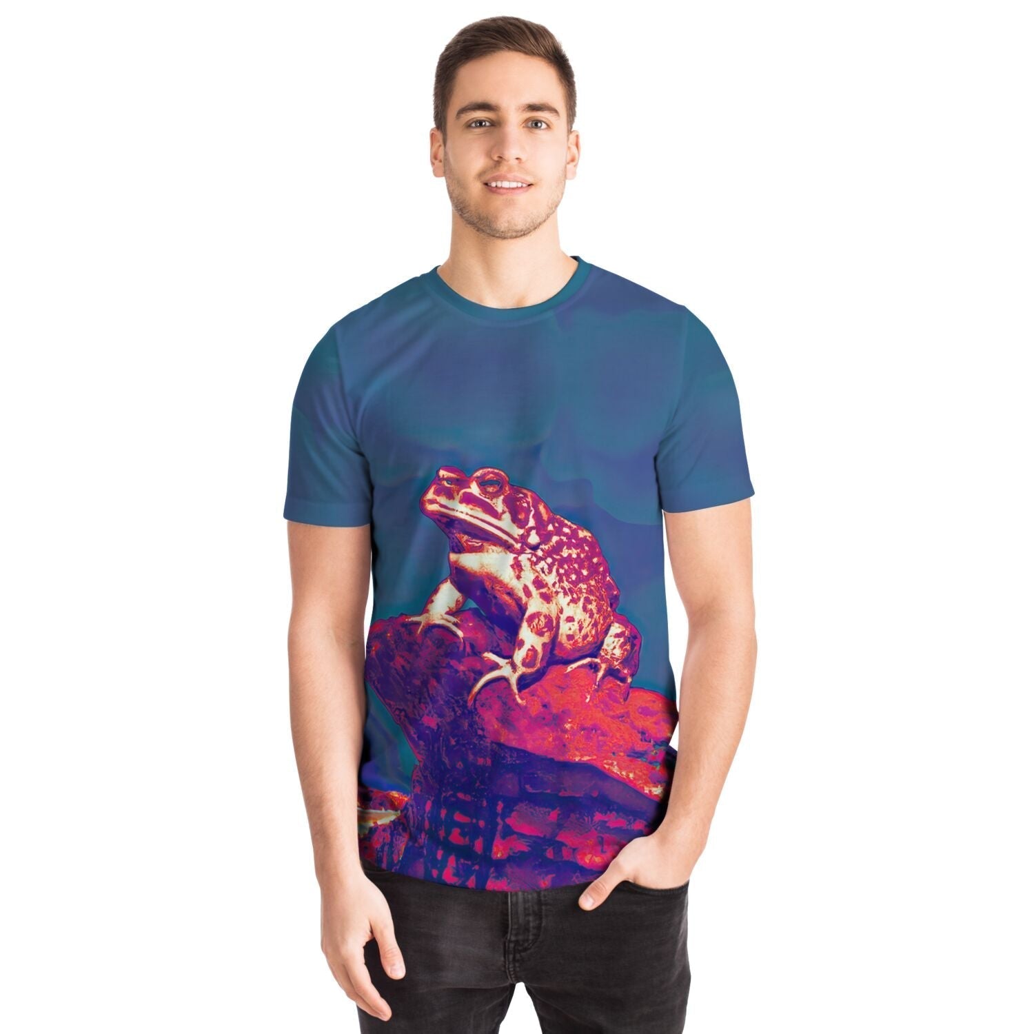 DMT Toad in The Sonoran Desert | Bufo Alvarius, DMT Psychedelic (Weed, 420) Digital Art T-Shirt, M