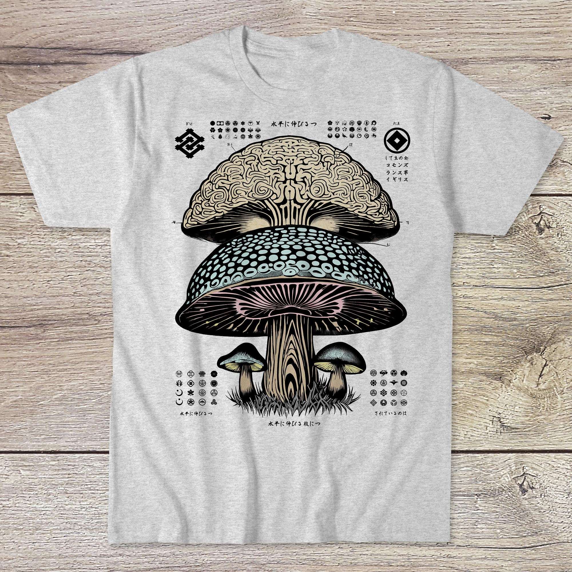 Edo-Period Neuroscience | Stoned Ape Theory Evolution | Trippy Science | Psychedelic Shroom Brain Graphic Art T-Shirt