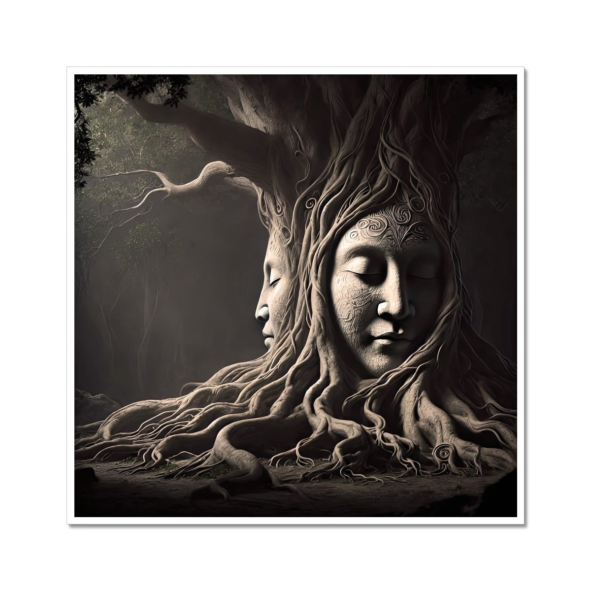 Sacred Medicine Tree | Healing Nature and Natural Medicine | Bodhi Tree Ancestral Spirits Fine Art Print