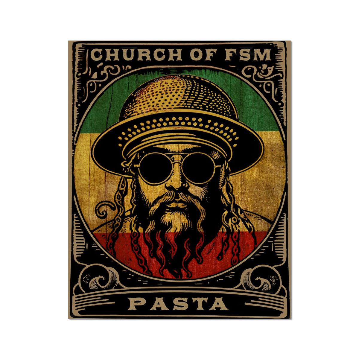 Flying Spaghetti Monster (FSM) and Pastafarian | Reggae, Rastafari, Vintage Atheist Poster Fine Art Print