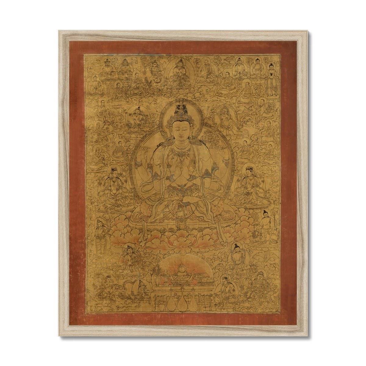 Framed Avalokiteshvara Buddha of Compassion | Guan Yin, Kuan Yin Bodhisattva | Meditation Mindfulness Yoga Framed Art Print