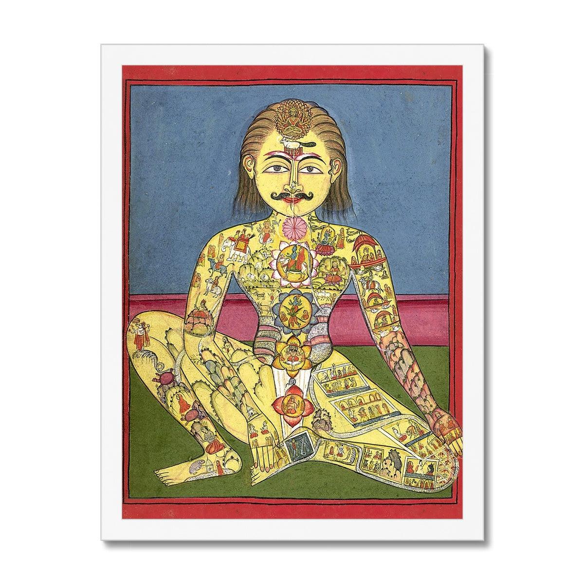 Framed Chakra Illustration, Kundalini Yoga Diagram, Indo-Tibetan Nadi and Kundalina Yoga Energy Framed Print - Sacred Surreal
