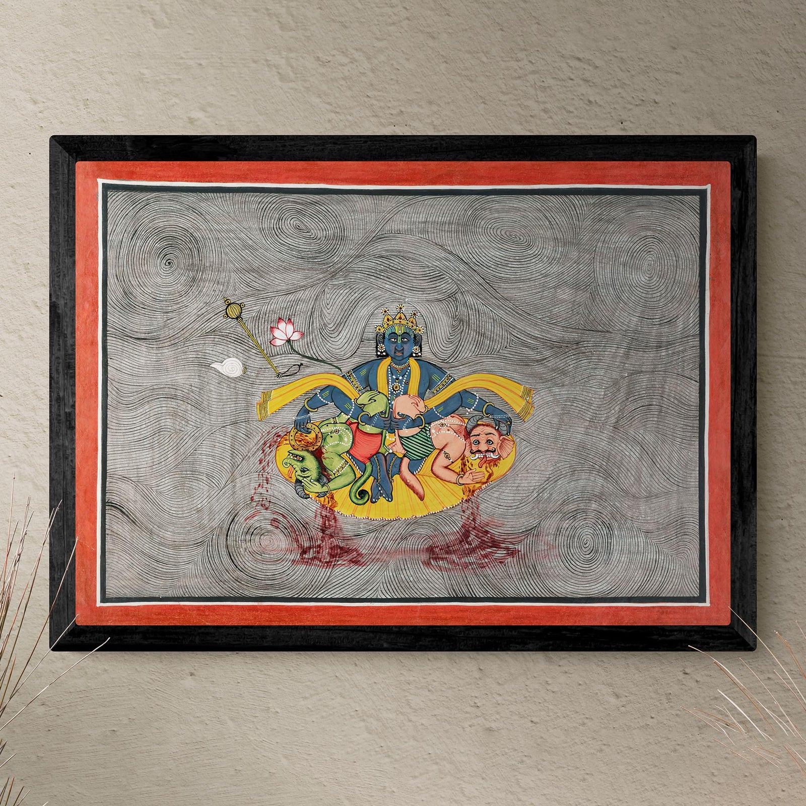 Framed Durga, Parvati, Chandi Divine Mother | The Devi Mahatmya Battles Demons Framed Art Print