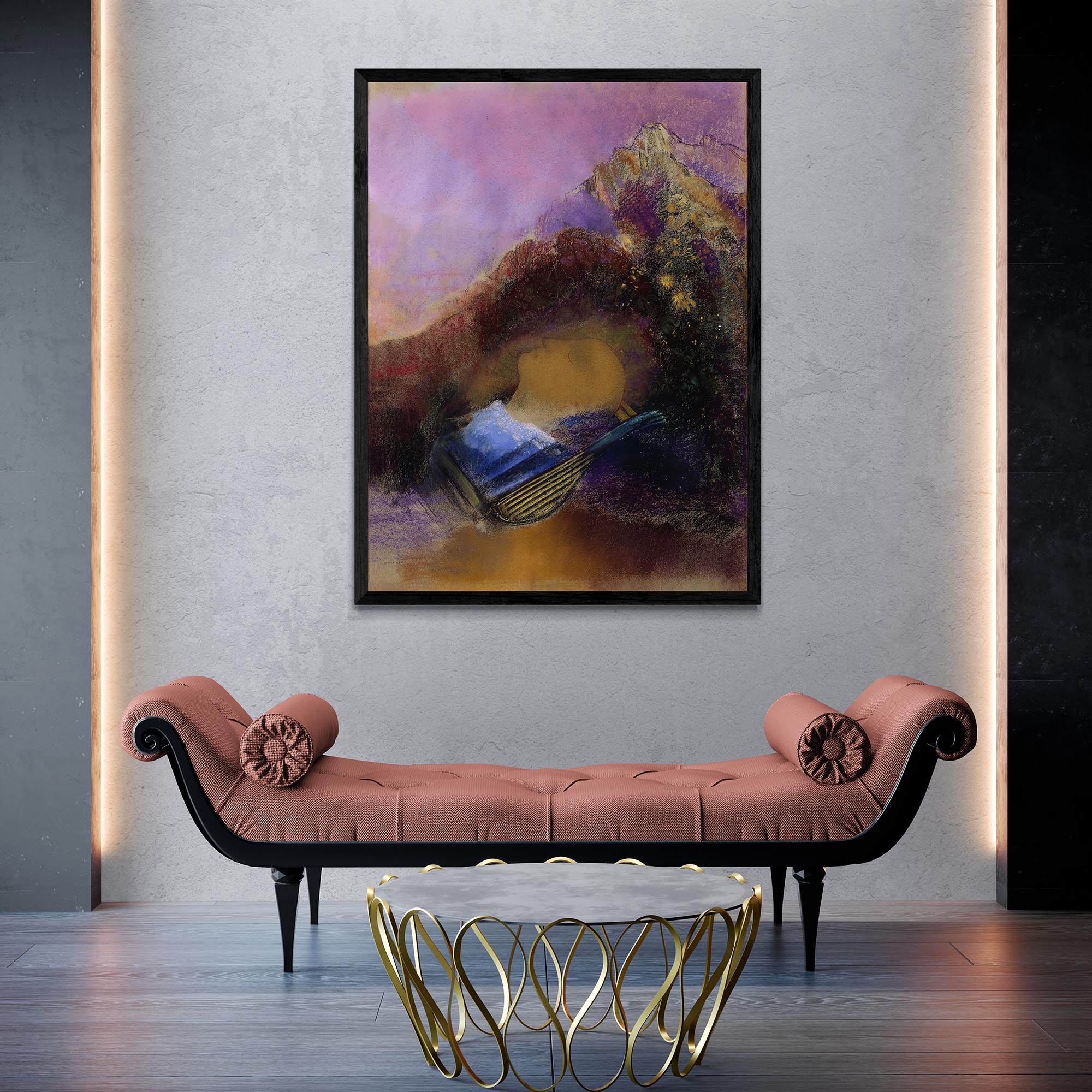 Framed Purple Orpheus | Greek Mythology Literary Tragedy | Odilon Redon Symbolist Surrealist Power of Music Framed Art Print