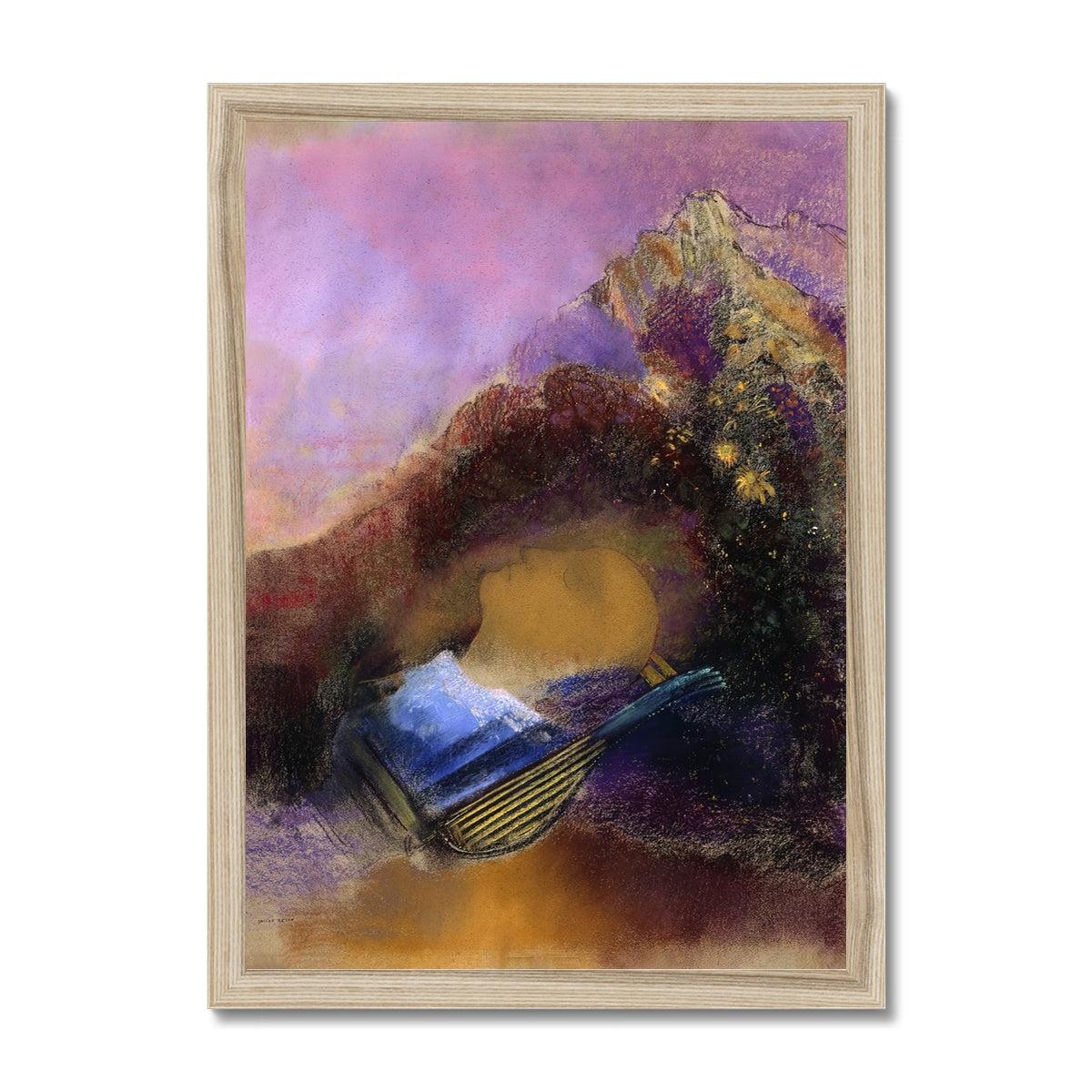 Framed Purple Orpheus | Greek Mythology Literary Tragedy | Odilon Redon Symbolist Surrealist Power of Music Framed Art Print