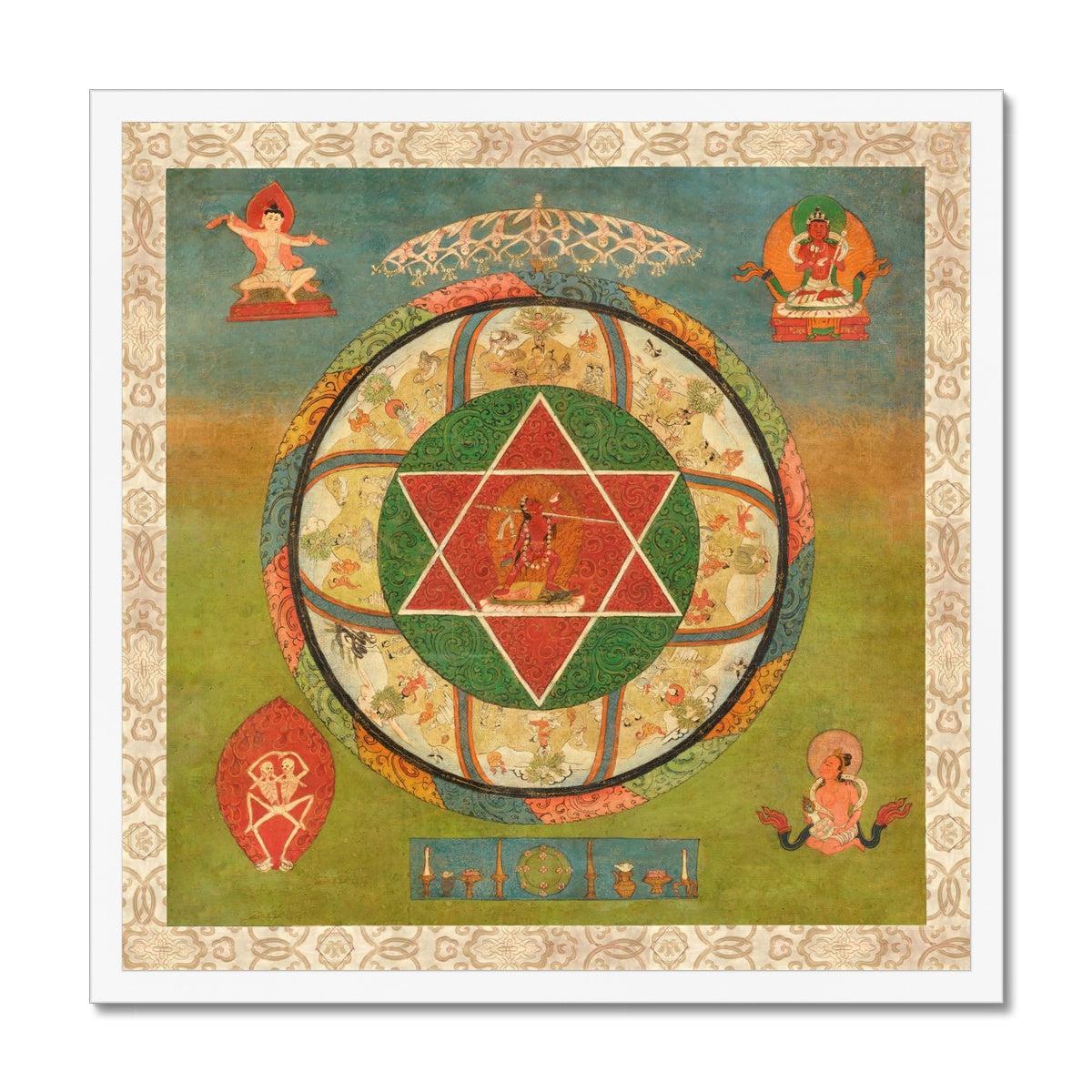 Framed Vajroayogni Shakti | Yantra of Desire Buddhist Sacred Sexuality Goddess | Hindu Yoga Vedic Indian Mythology Framed Art Print