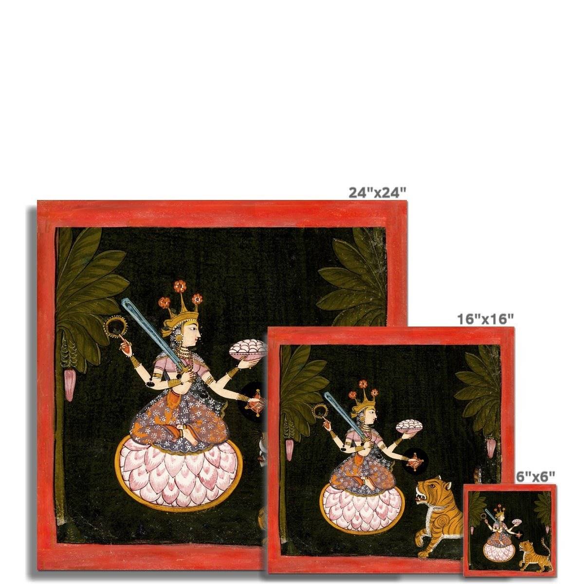 Goddess Mangala | Hindu Deity of Wealth and Prosperity | Divine Feminine Art | Vintage Indian Fine Art Print - Sacred Surreal