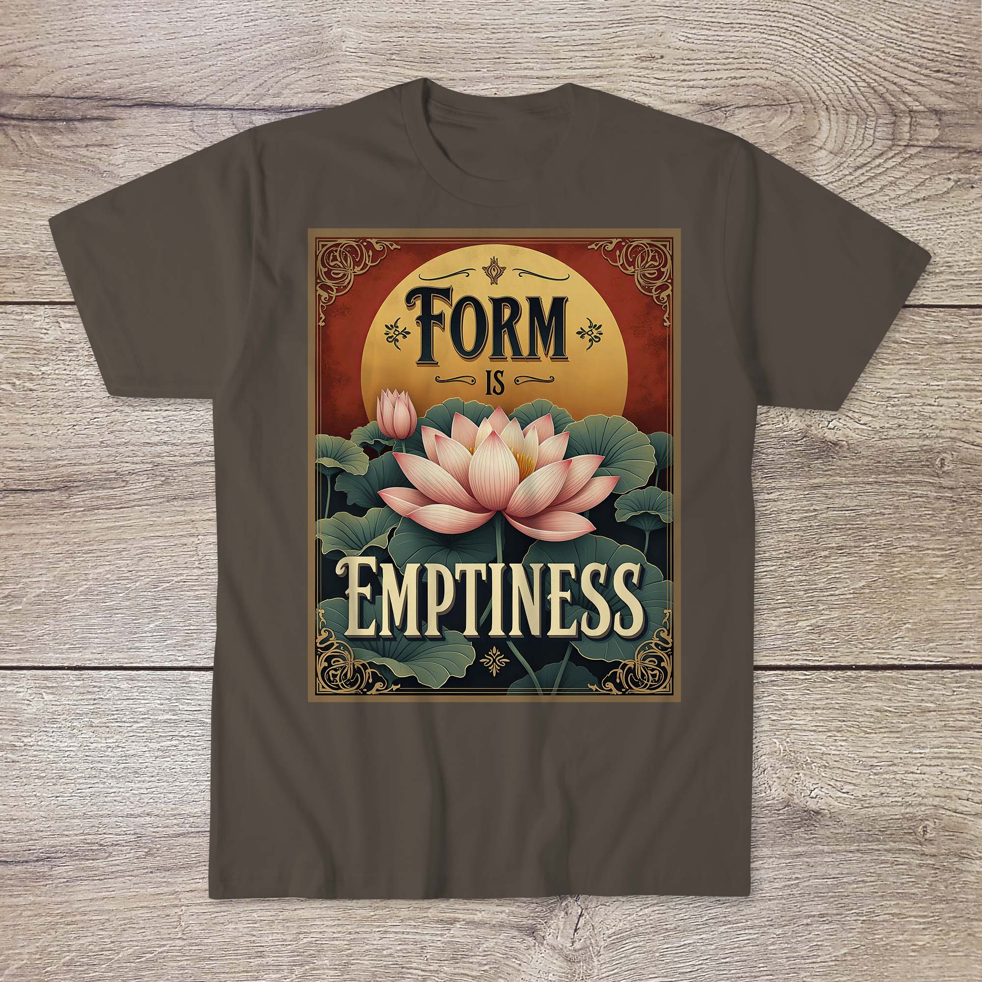 Form Is Emptiness: Zen Buddhist Heart Sutra Quote | Lotus Sutra, Dharma Wisdom | Emptiness Void Nirvana Gift Art T-Shirt