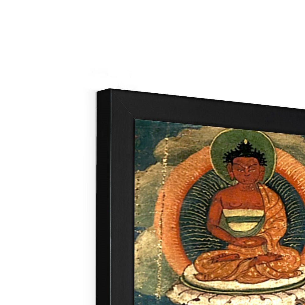 Green Tara Compassion Deity | Divine Feminine Goddess | Tibetan Buddhist Thangka Vintage Framed Art Print