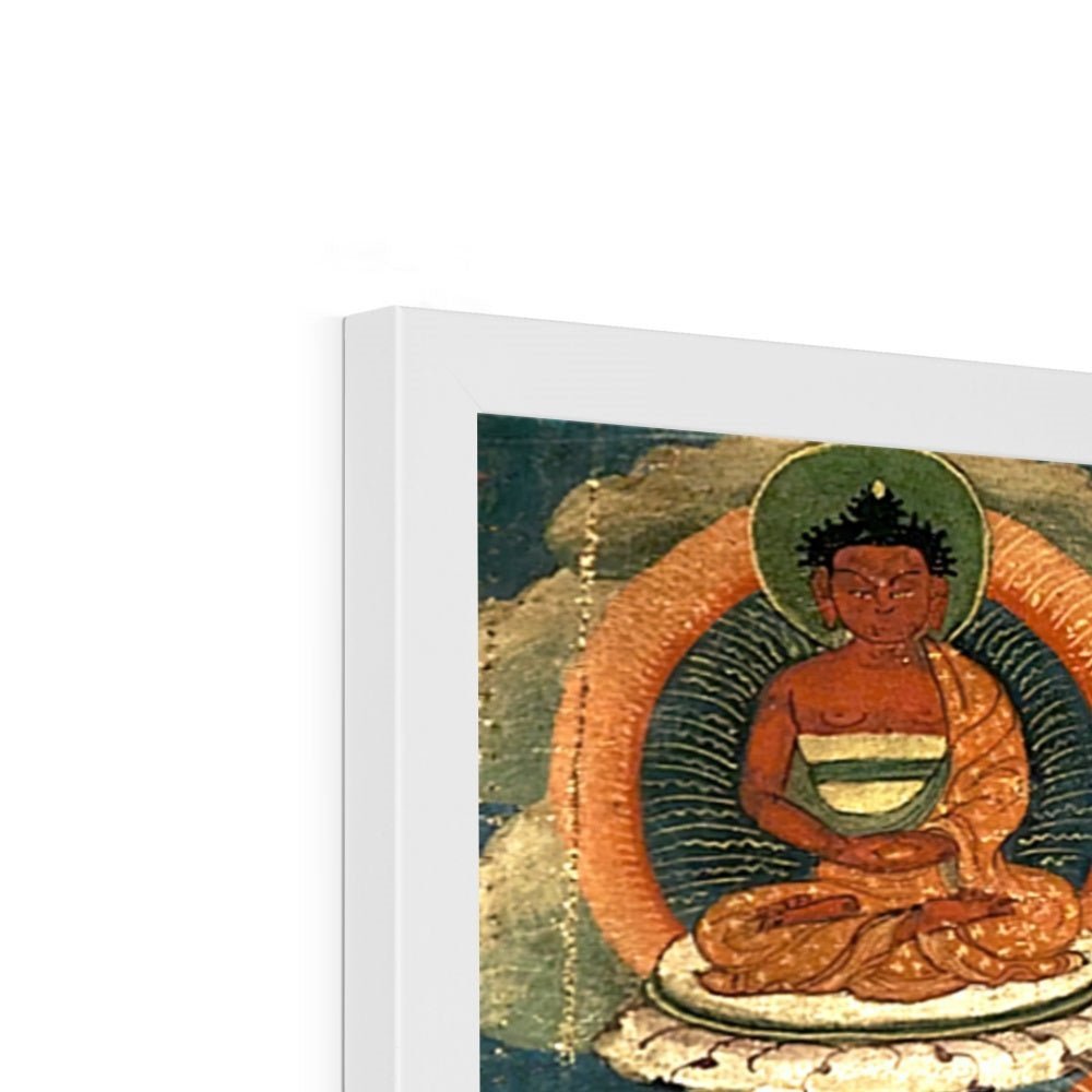 Green Tara Compassion Deity | Divine Feminine Goddess | Tibetan Buddhist Thangka Vintage Framed Art Print