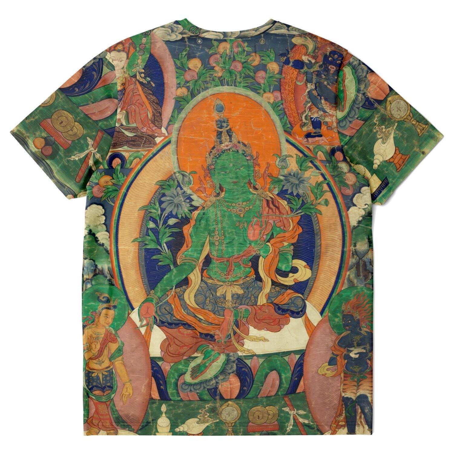 Green Tara Thangka | Tibetan Diety of Compassion, Feminine Buddha | Mahayana Dakini Yogina All-Over-Print TShirt