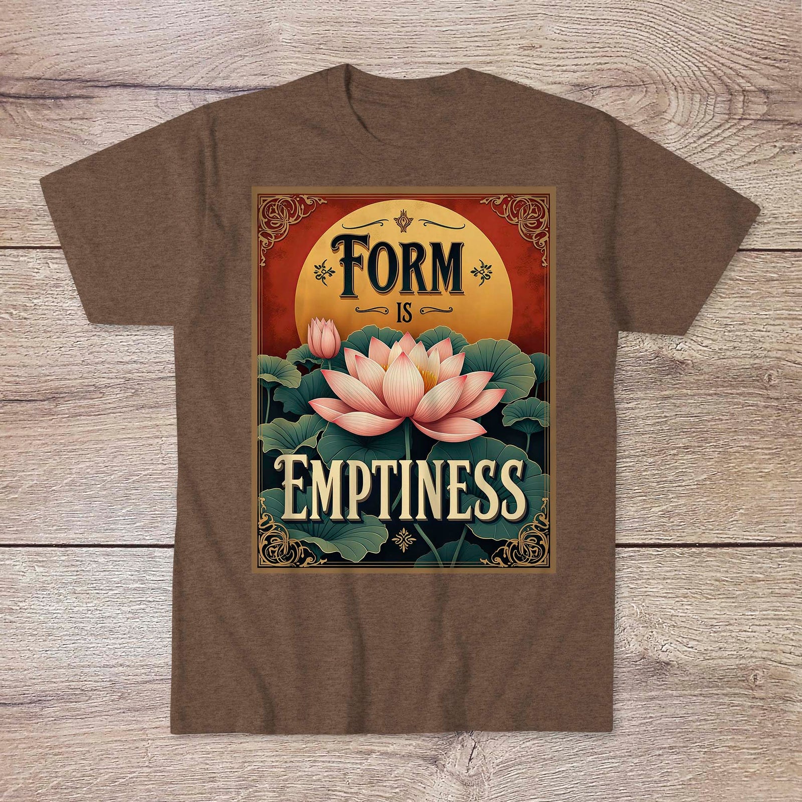 Form Is Emptiness: Zen Buddhist Heart Sutra Quote | Lotus Sutra, Dharma Wisdom | Emptiness Void Nirvana Gift Art T-Shirt