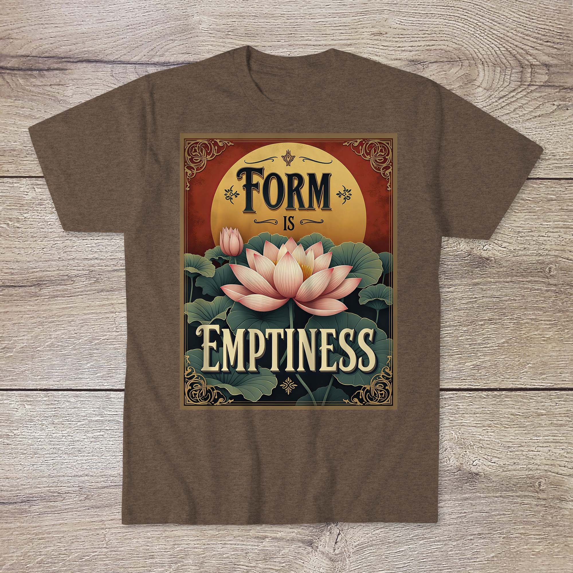 Form Is Emptiness: Zen Buddhist Heart Sutra Quote | Lotus Sutra, Dharma Wisdom | Emptiness Void Nirvana Gift Art T-Shirt