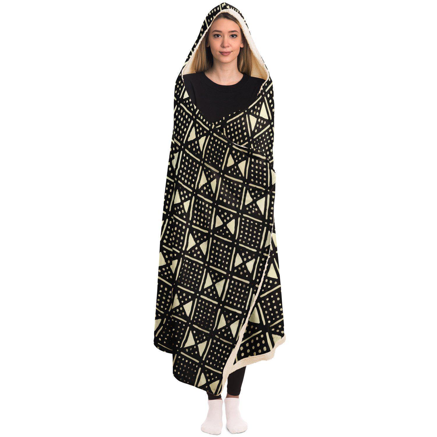 Hooded Blanket Bogolan Mali Traditional African Design