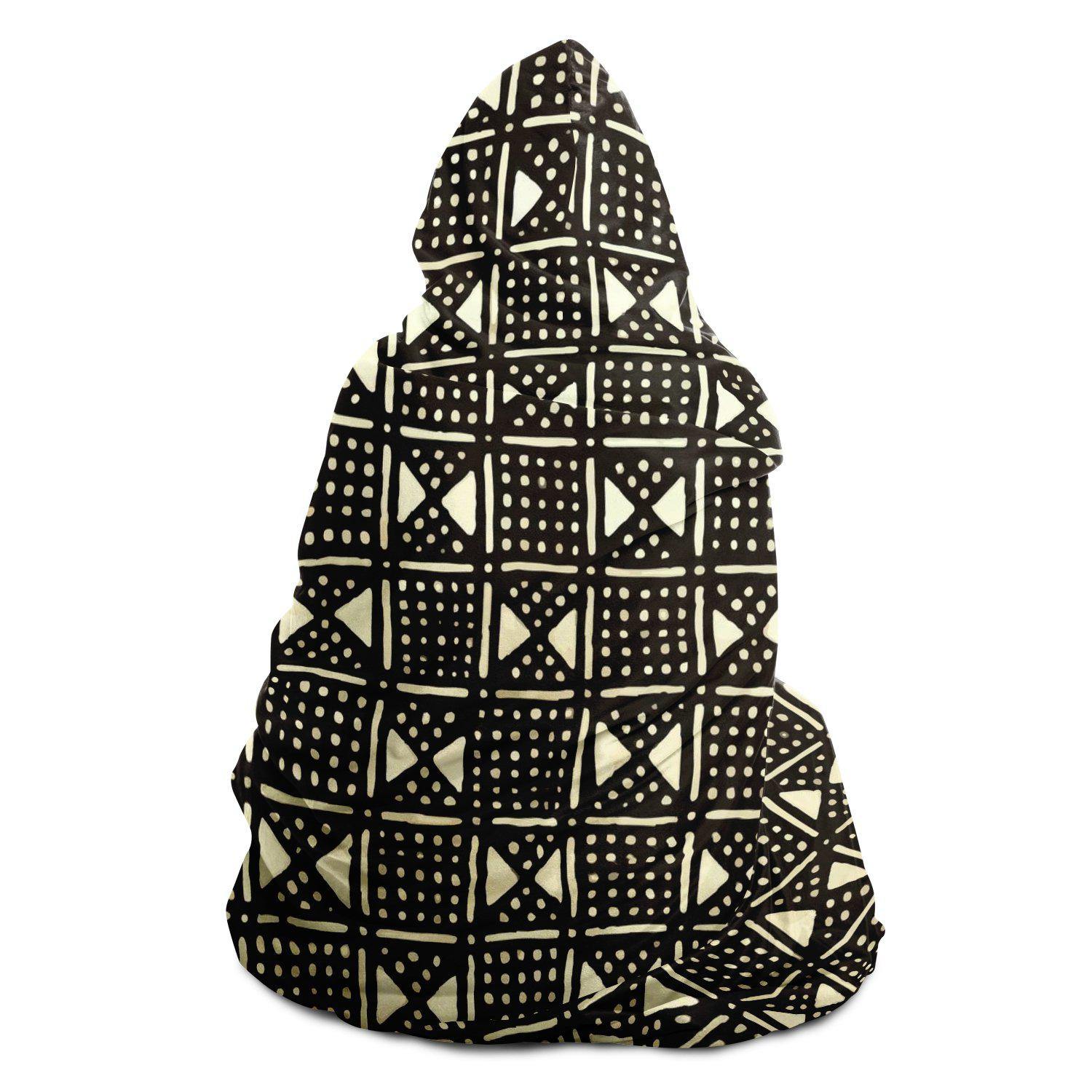 Hooded Blanket Bogolan Mali Traditional African Design