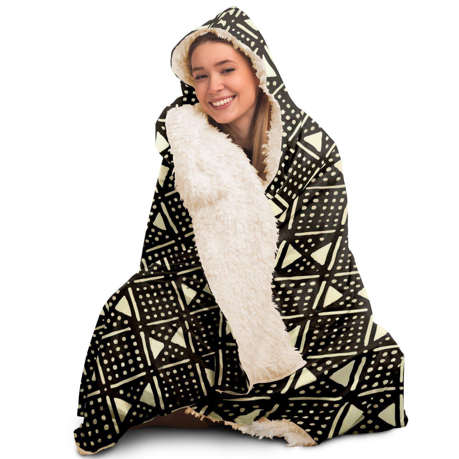 Hooded Blanket Bogolan Mali Traditional African Design