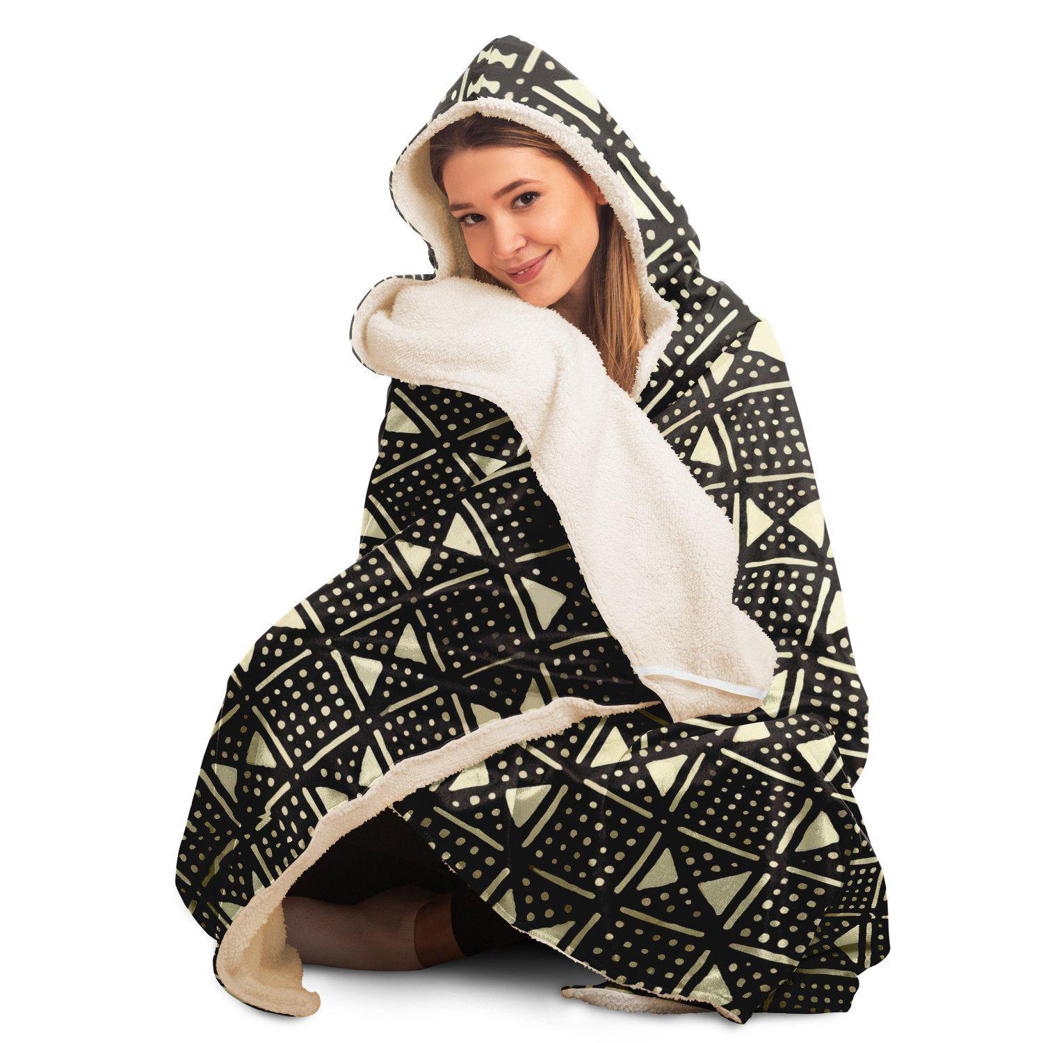 Hooded Blanket Bogolan Mali Traditional African Design