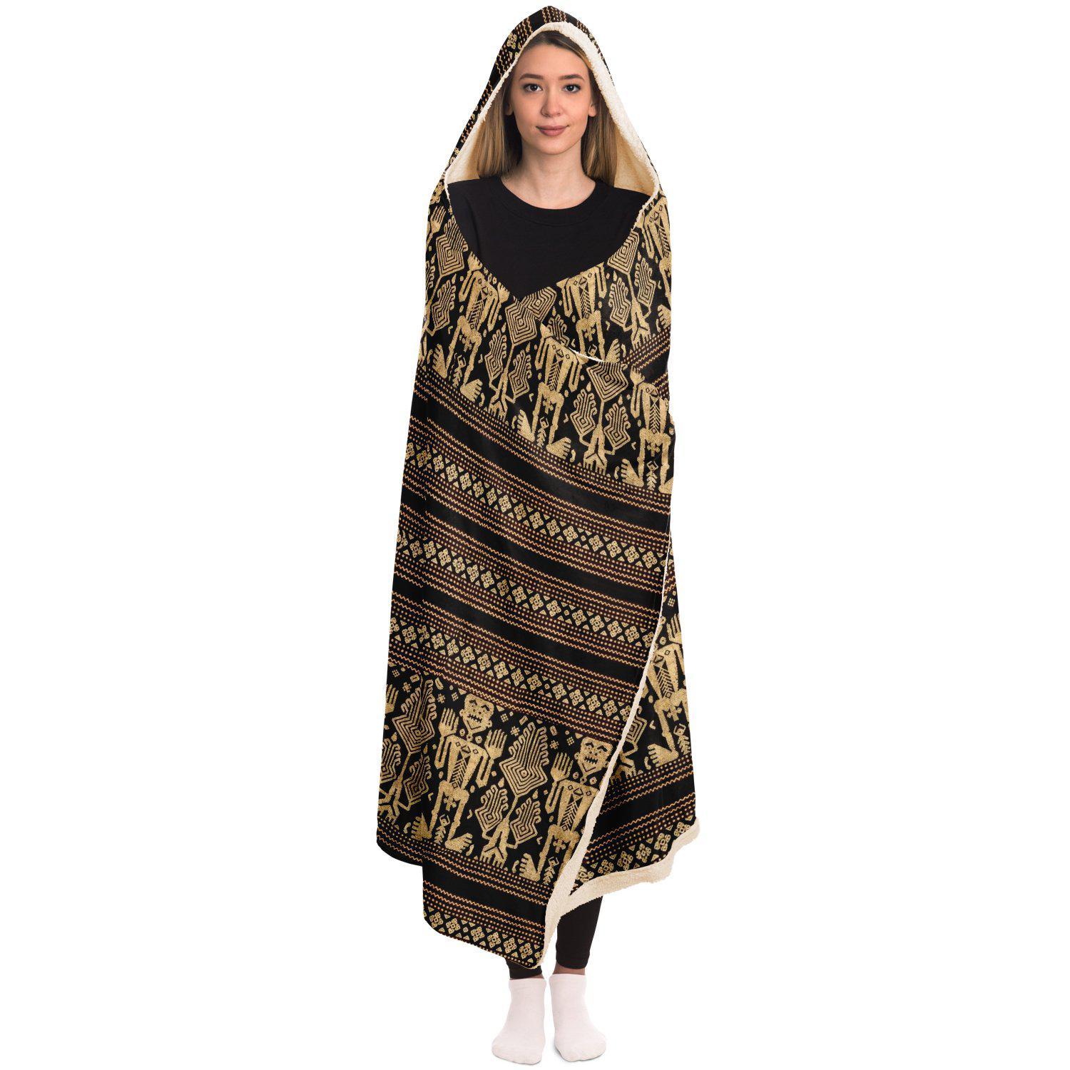 Hooded Blanket, Lombok Culture Traditional Indonesian Design - Sacred Surreal