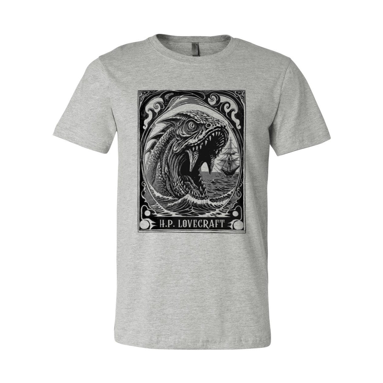 HP Lovecraft, Dagon & The Deep Ones | Ancient Supernatural God | Sea Monster Horror Graphic Art T-Shirt - Sacred Surreal