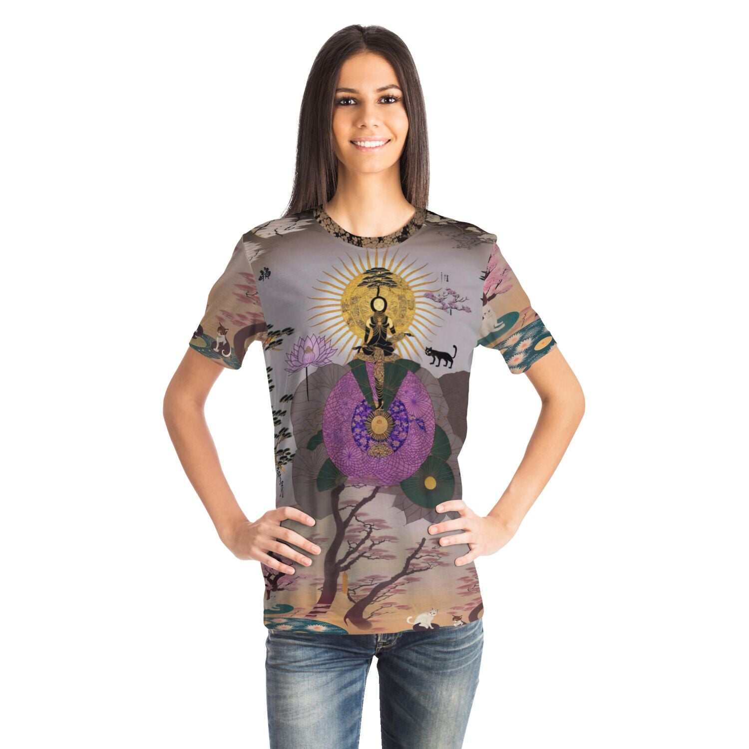 Japanese Spiritual Goddess Dankini Daniniten | Esoteric Feminine Yoga Yogini | Divine Buddhist Sacred Energy Graphic Art T-Shirt