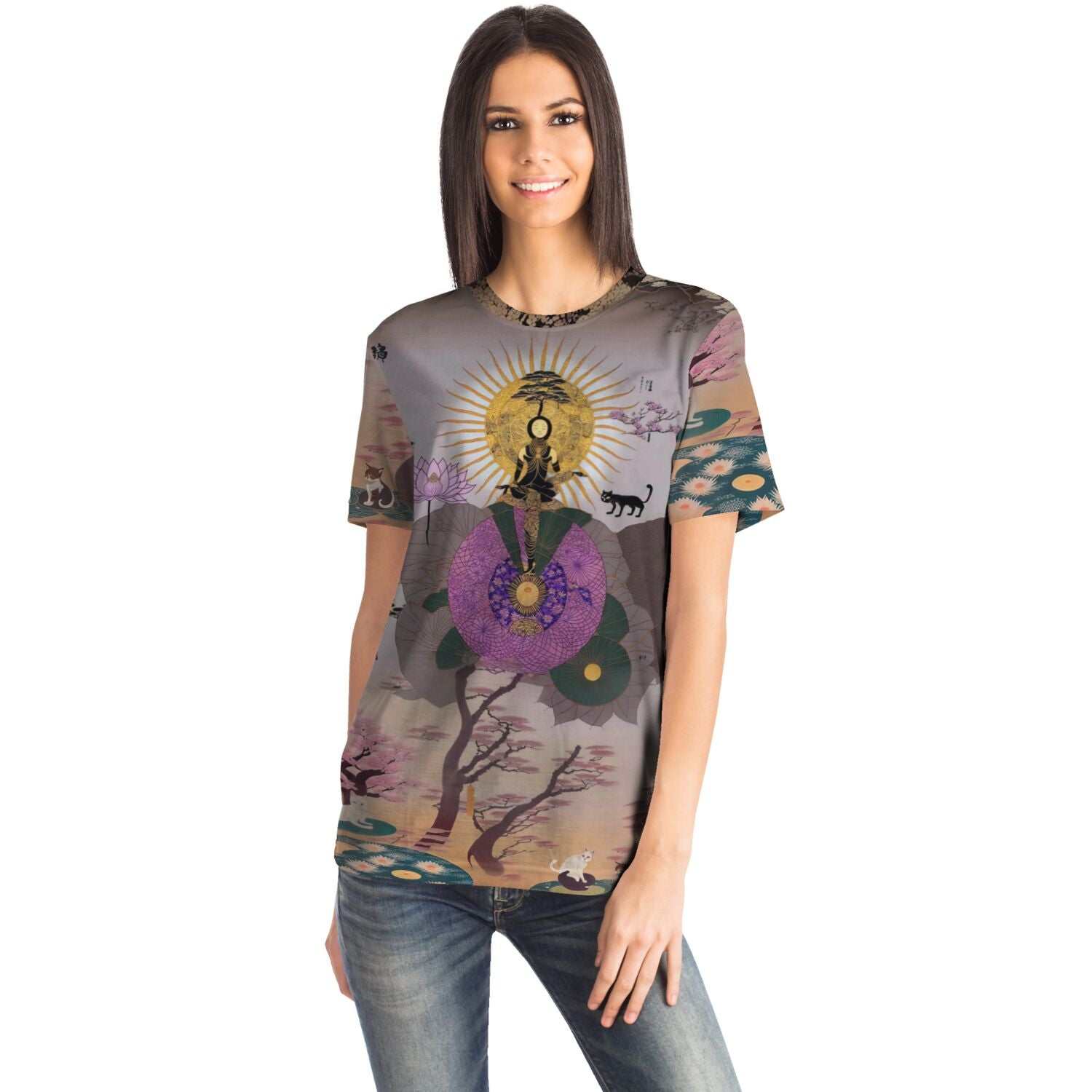 Japanese Spiritual Goddess Dankini Daniniten | Esoteric Feminine Yoga Yogini | Divine Buddhist Sacred Energy Graphic Art T-Shirt